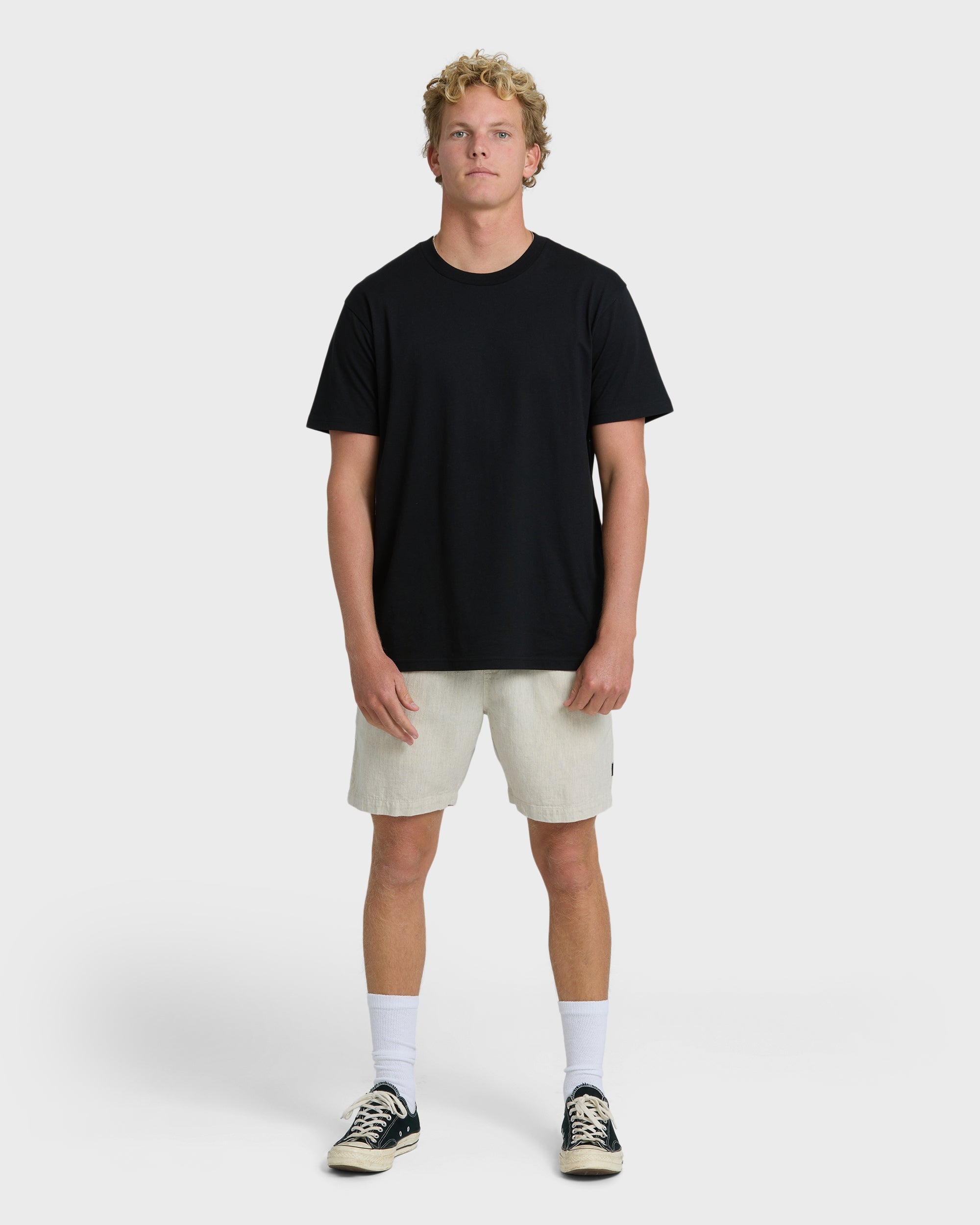 Billabong Sano Linen Elastic Shorts - Chino Heather