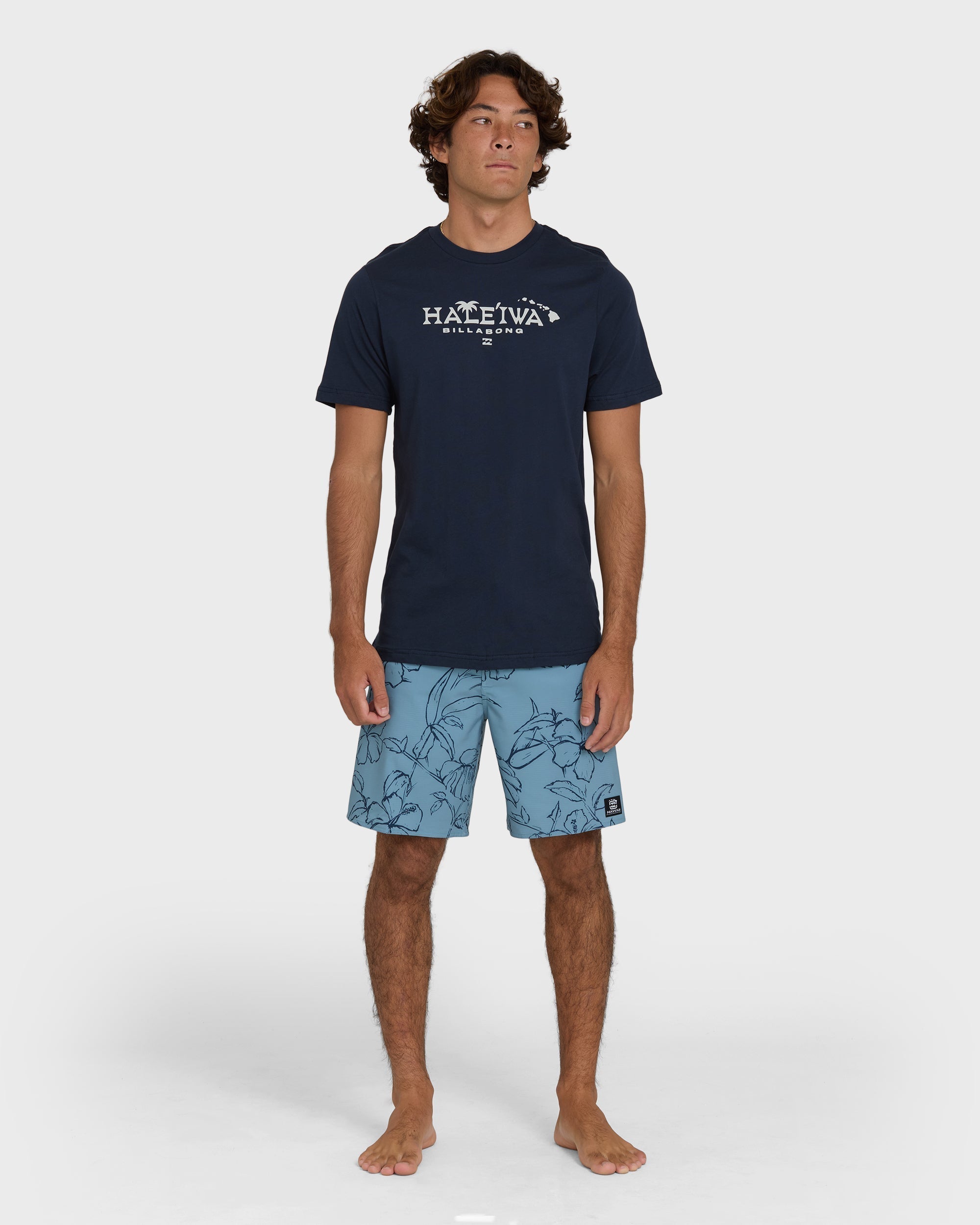 Billabong Haleiwa Palm Short Sleeve T-Shirt - Navy