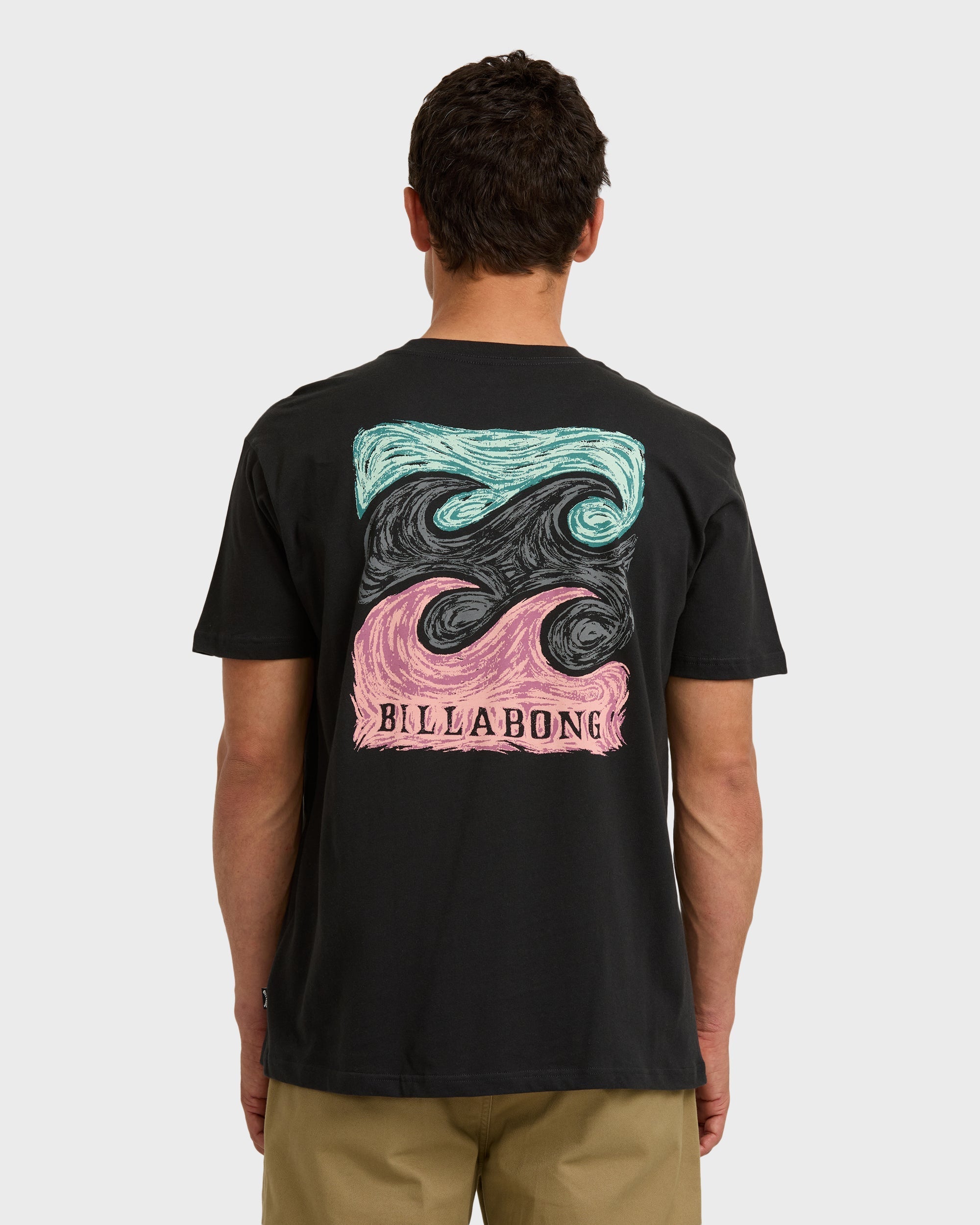 Billabong Crayon Wave Premium Short Sleeve T-Shirt - Washed Black