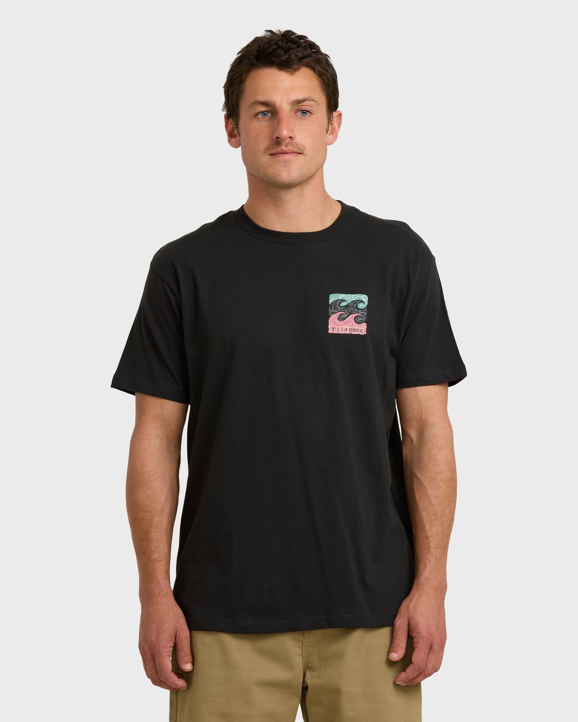 Billabong Crayon Wave Premium Short Sleeve T-Shirt - Washed Black