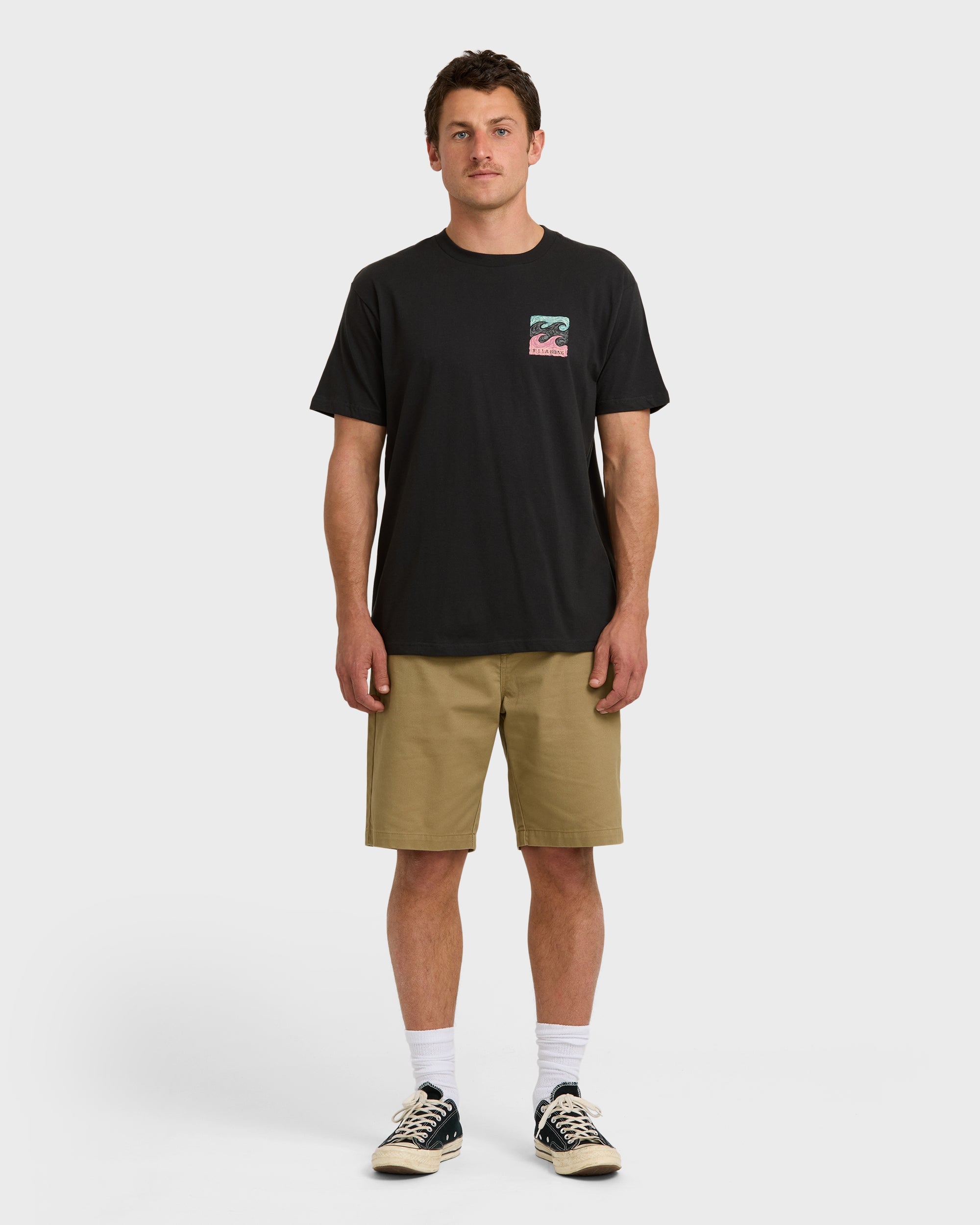 Billabong Crayon Wave Premium Short Sleeve T-Shirt - Washed Black