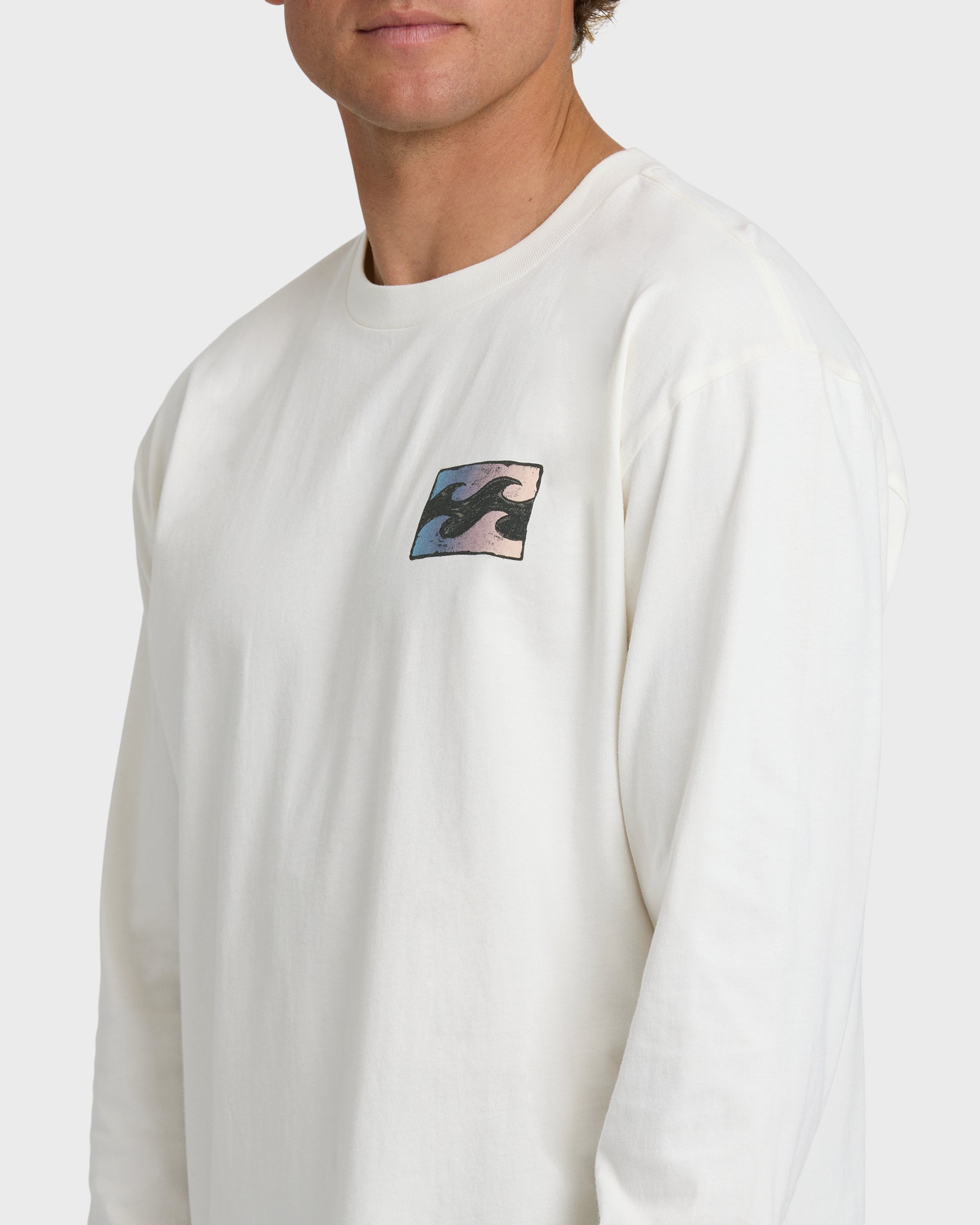 Billabong Crayon Wave Premium Long Sleeve T-Shirt - Off White