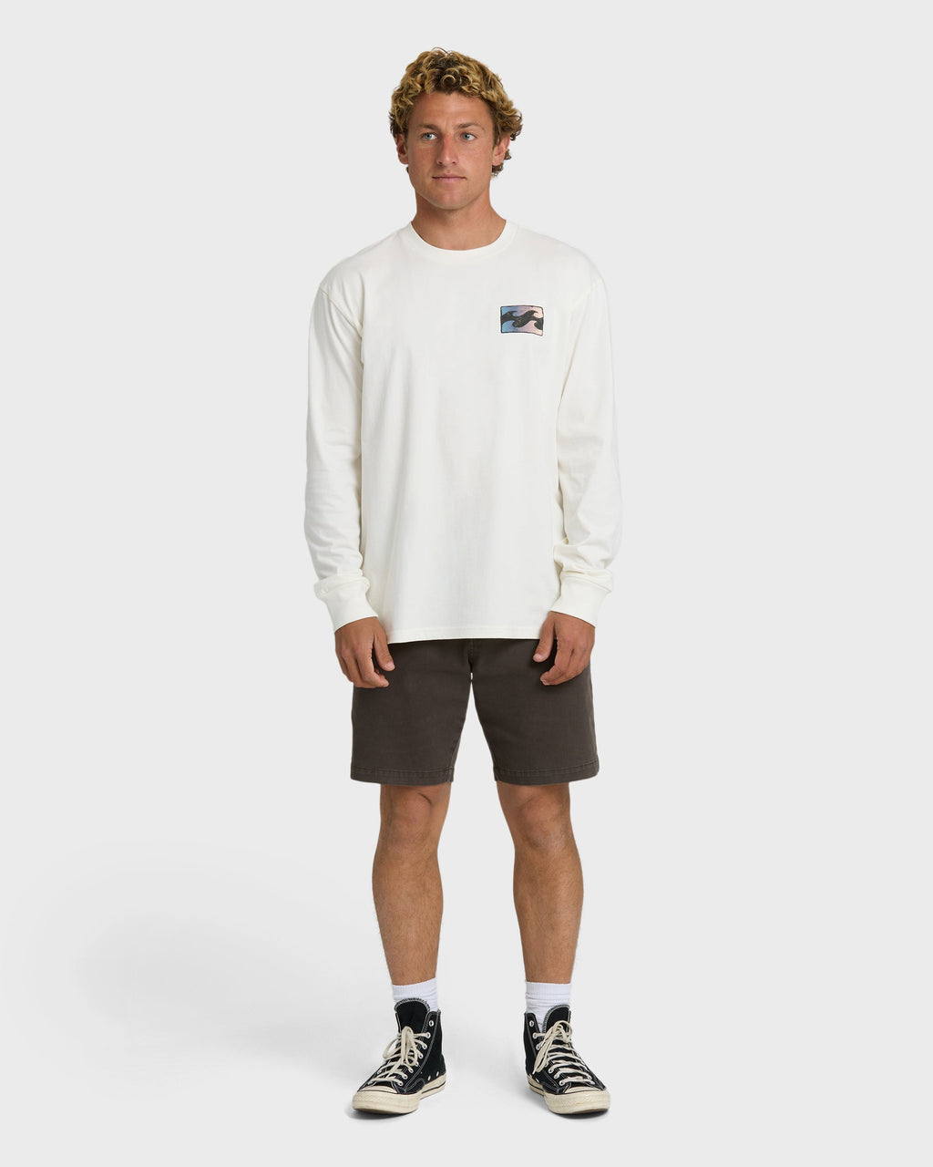 Billabong Crayon Wave Premium Long Sleeve T-Shirt - Off White
