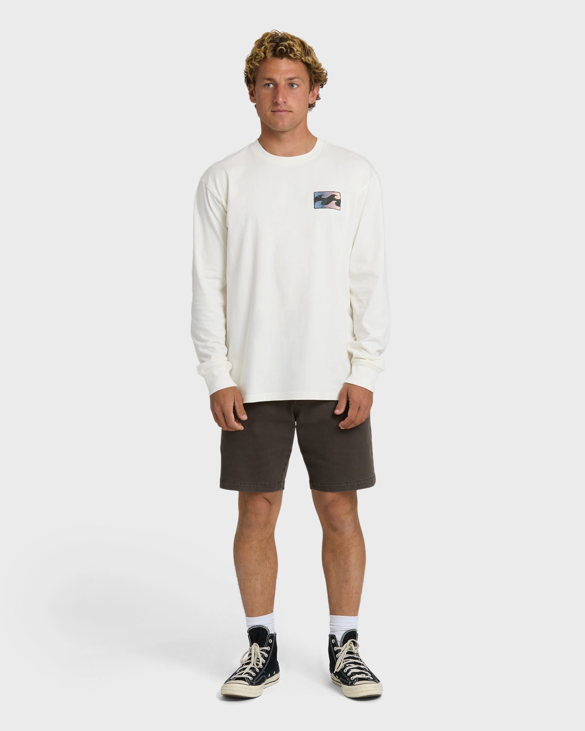 Billabong Crayon Wave Premium Long Sleeve T-Shirt - Off White