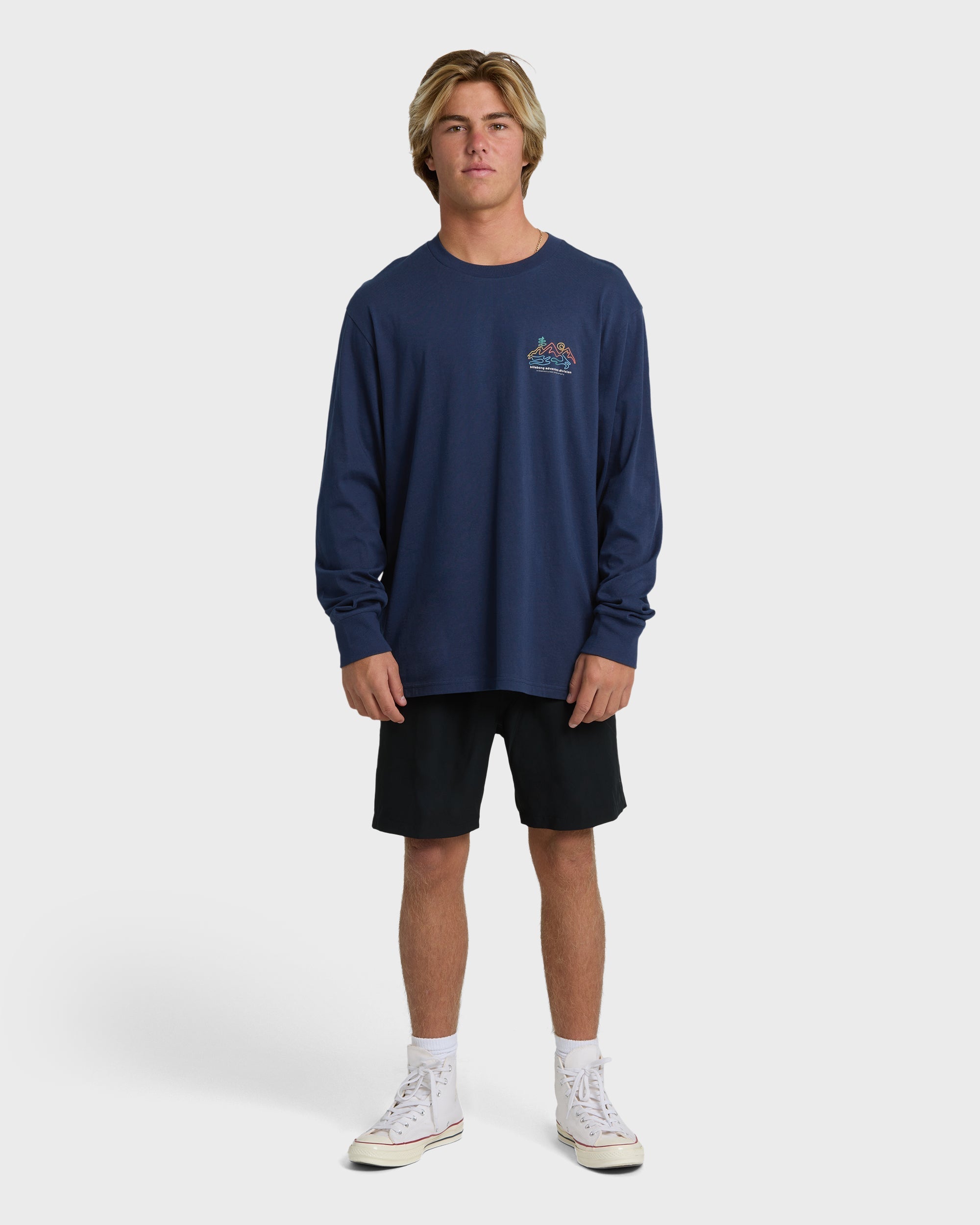 Billabong Range Adiv Premium Long Sleeve T-Shirt - Dark Blue