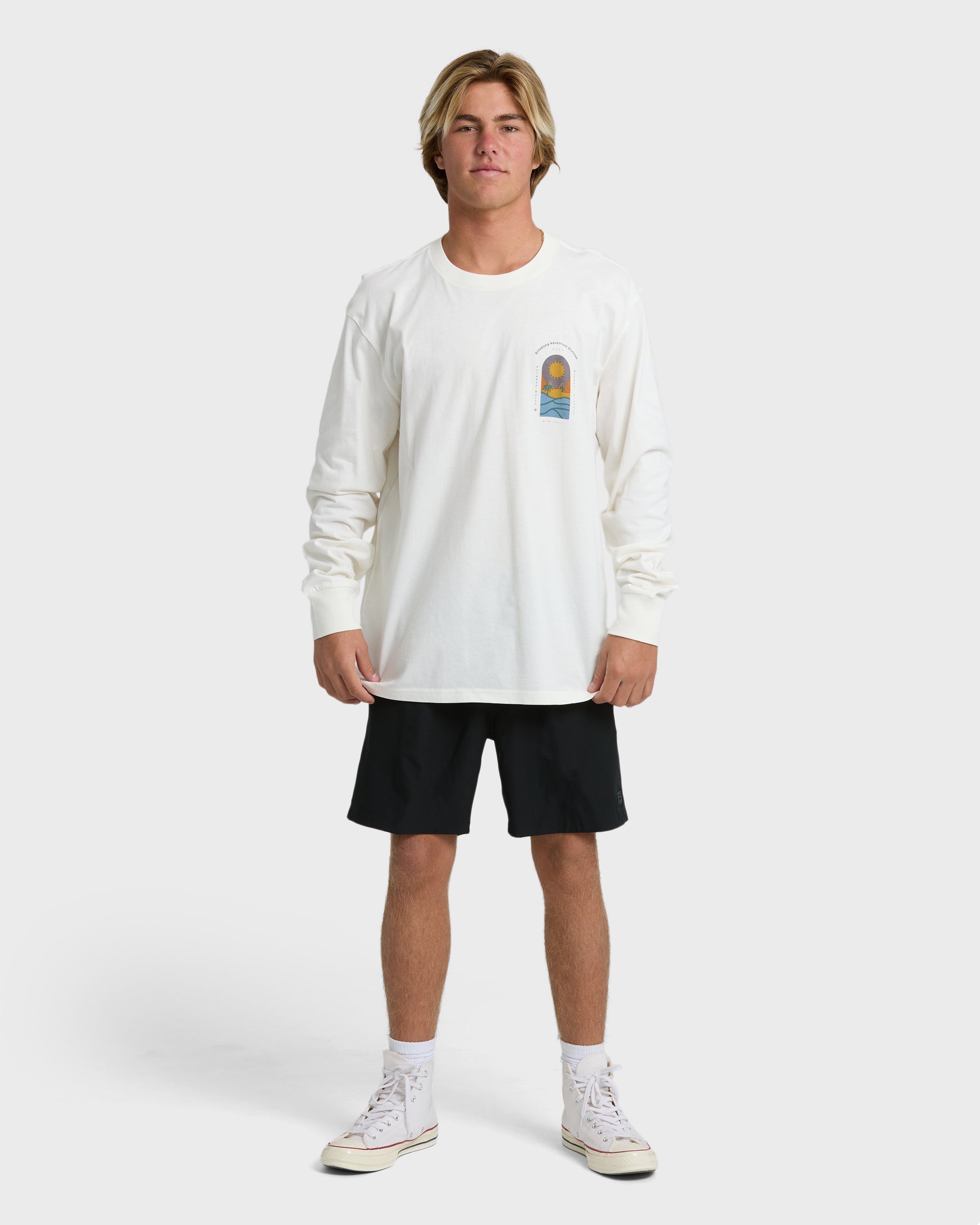 Billabong New View Adiv Premium Long Sleeve T-Shirt - Off White