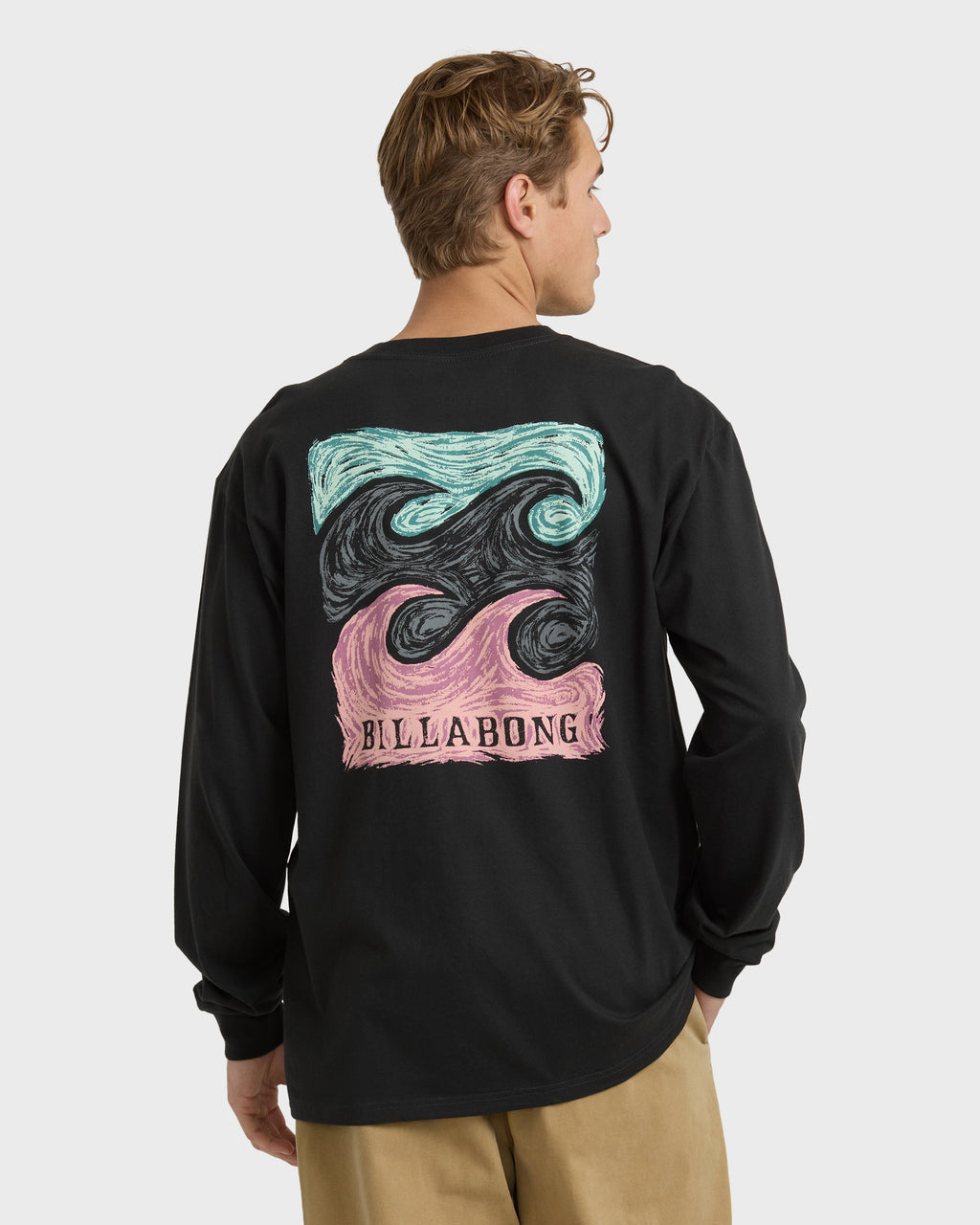 Billabong Crayon Wave Regular Long Sleeve T-Shirt - Washed Black
