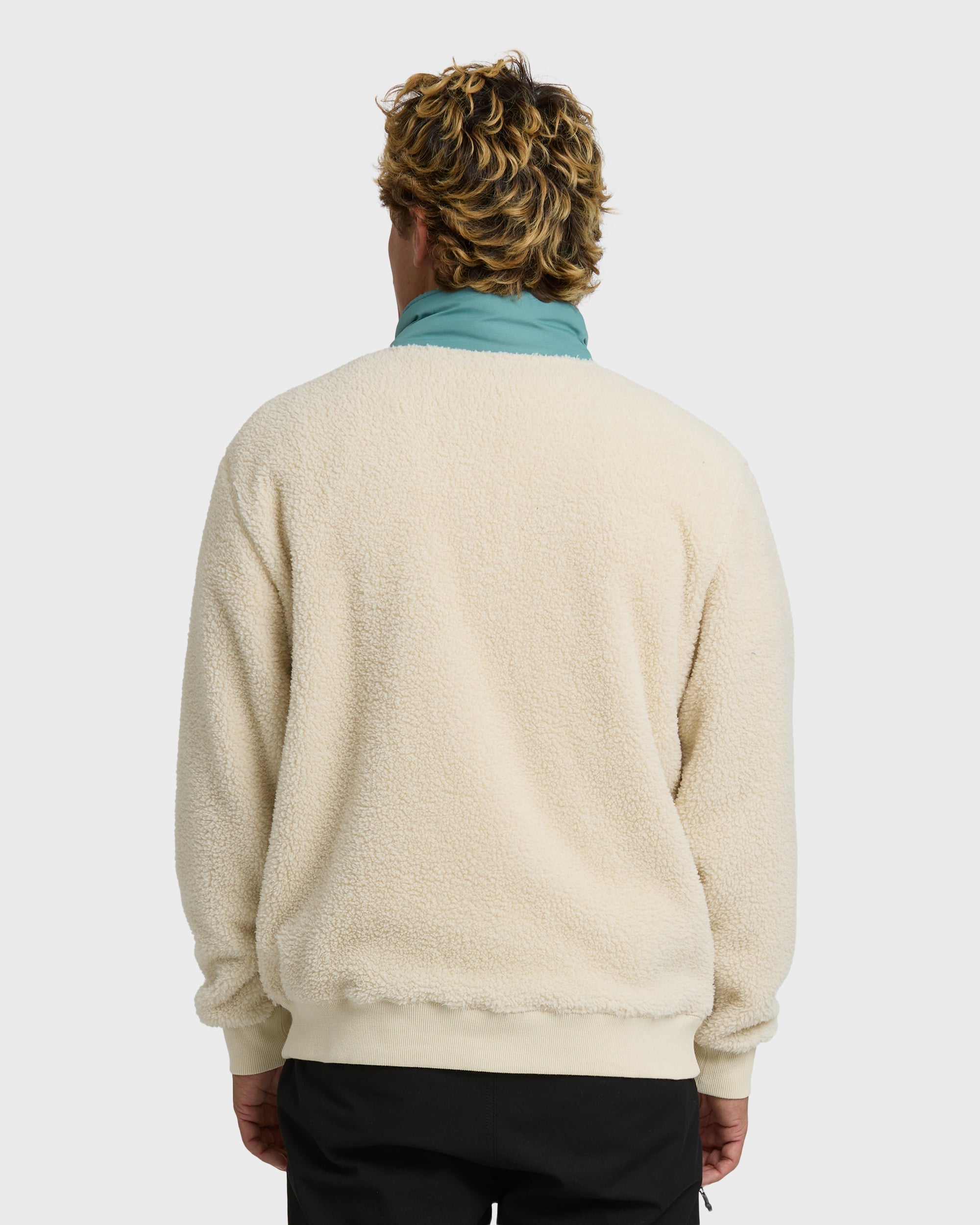 Billabong Boundary Peak Mock Neck Sherpa Fleece - Oatmeal