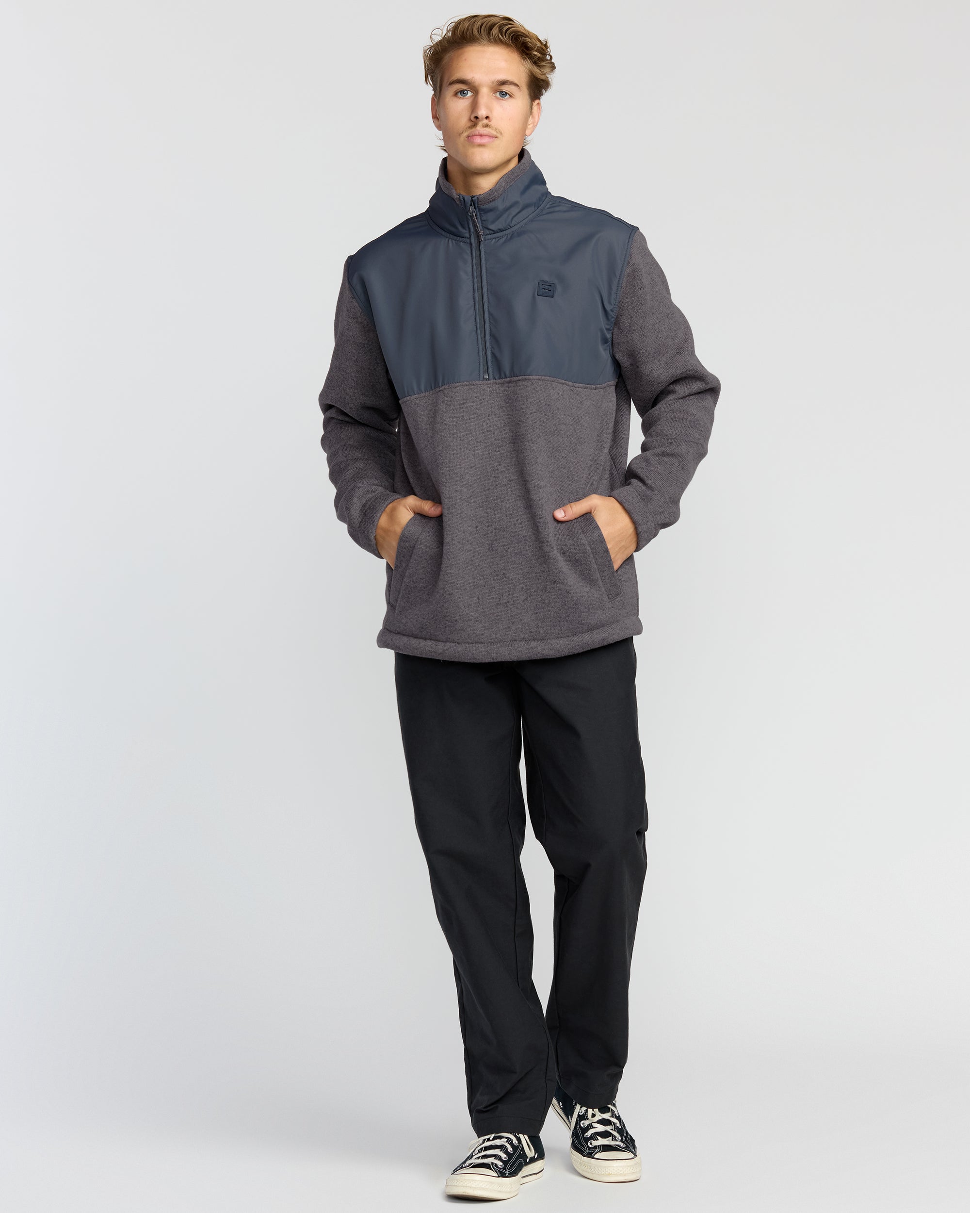 Billabong Boundary Blocked Mockneck Sweatshirt - Dusty Purple