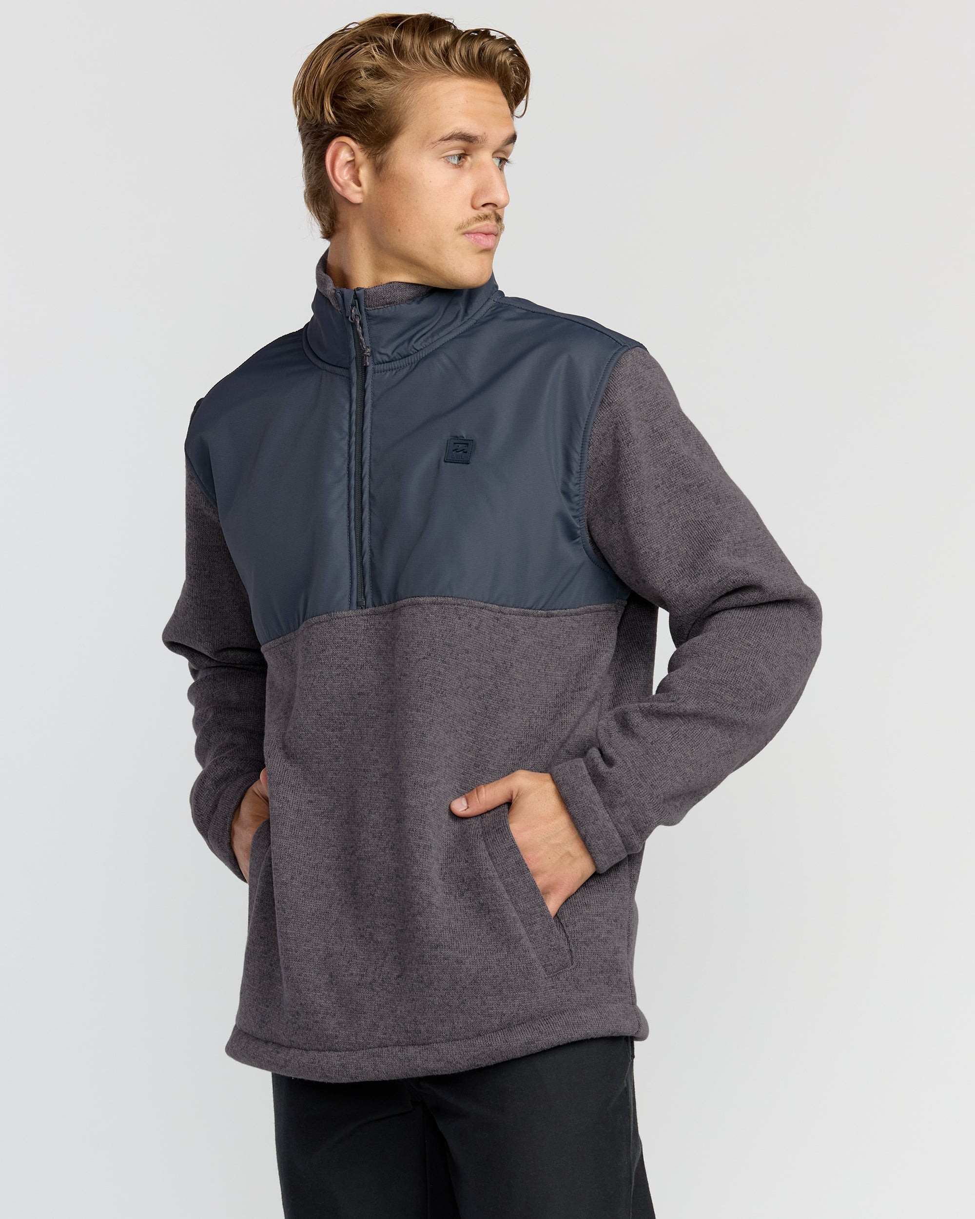 Billabong Boundary Blocked Mockneck Sweatshirt - Dusty Purple