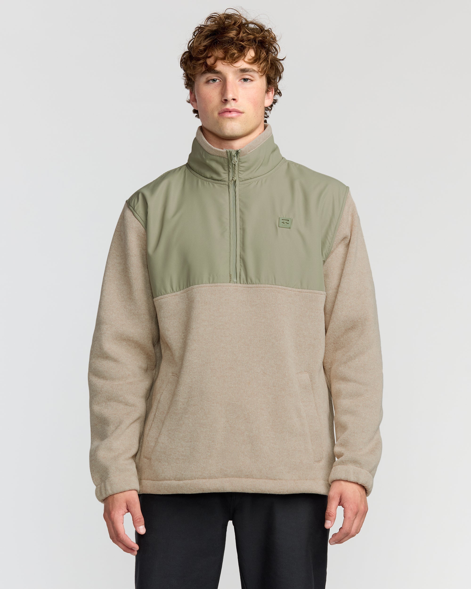 Billabong Boundary Blocked Mockneck Sweatshirt - Sand