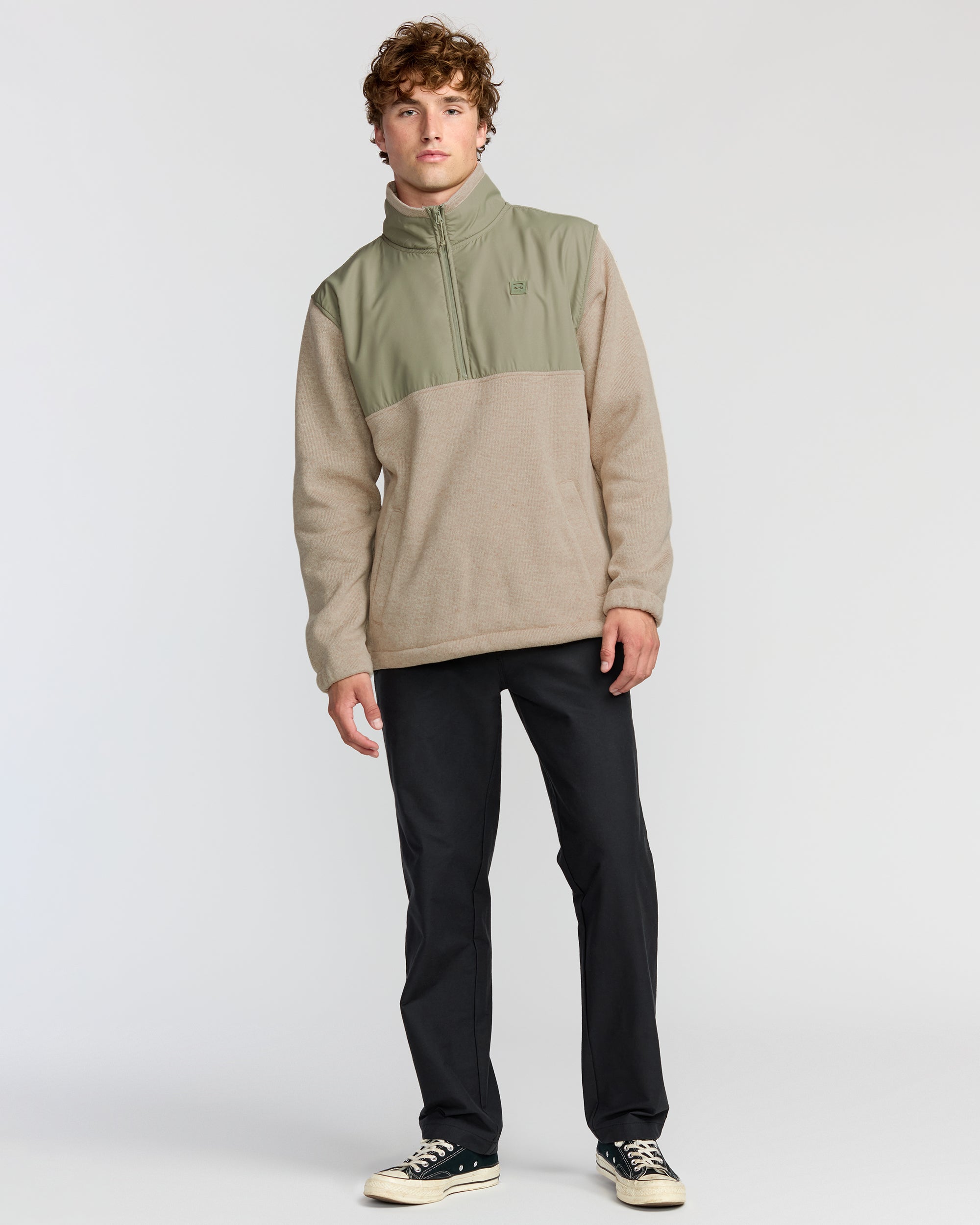 Billabong Boundary Blocked Mockneck Sweatshirt - Sand
