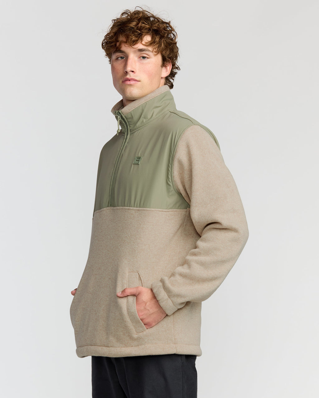 Billabong Boundary Blocked Mockneck Sweatshirt - Sand