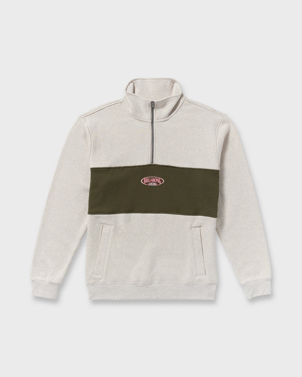 Billabong Bad Dog 3/4 Zip Mockneck Sweatshirt - Sand Htr