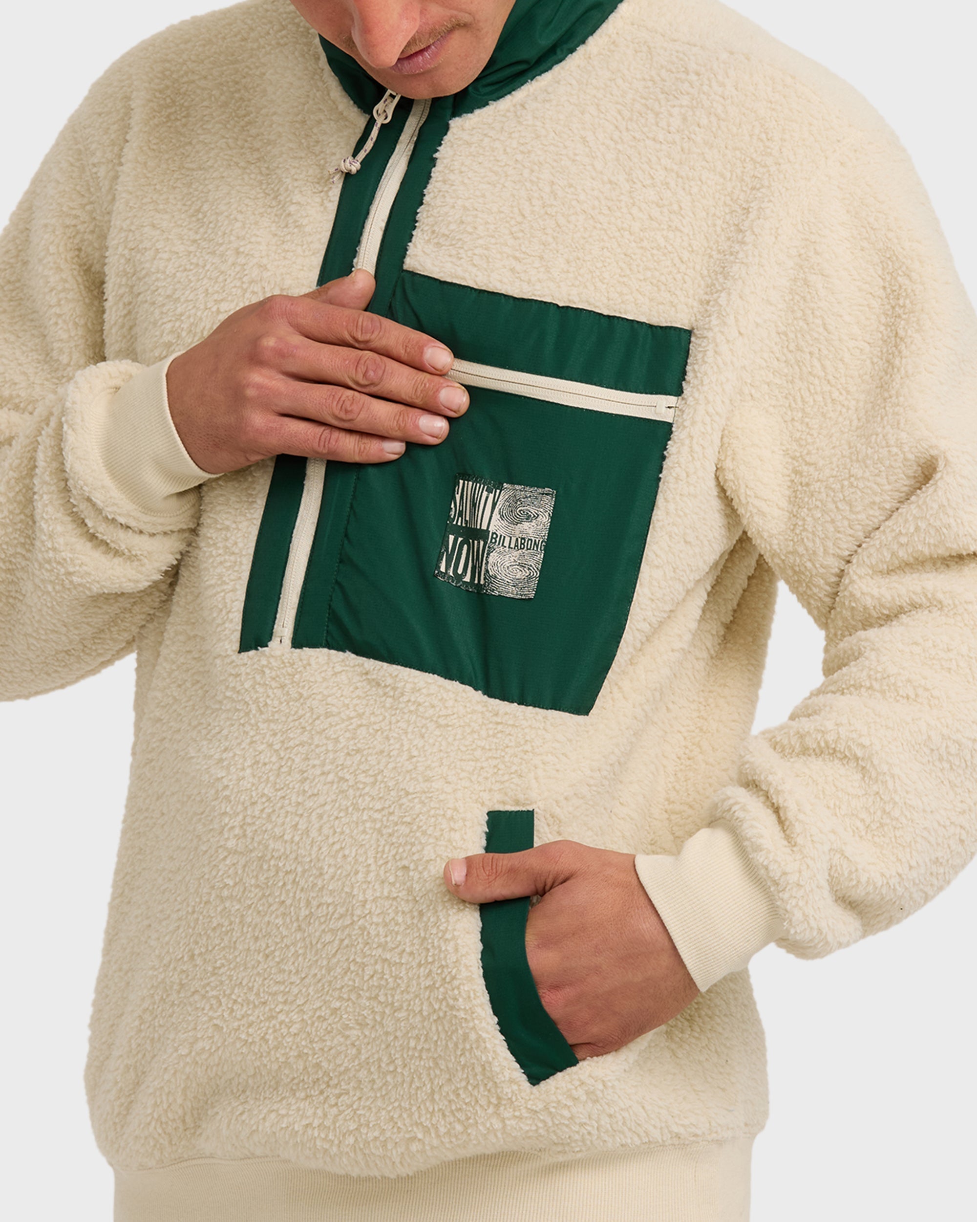 Billabong Salinity Now Boundary Mock Neck Sweatshirt - Chino