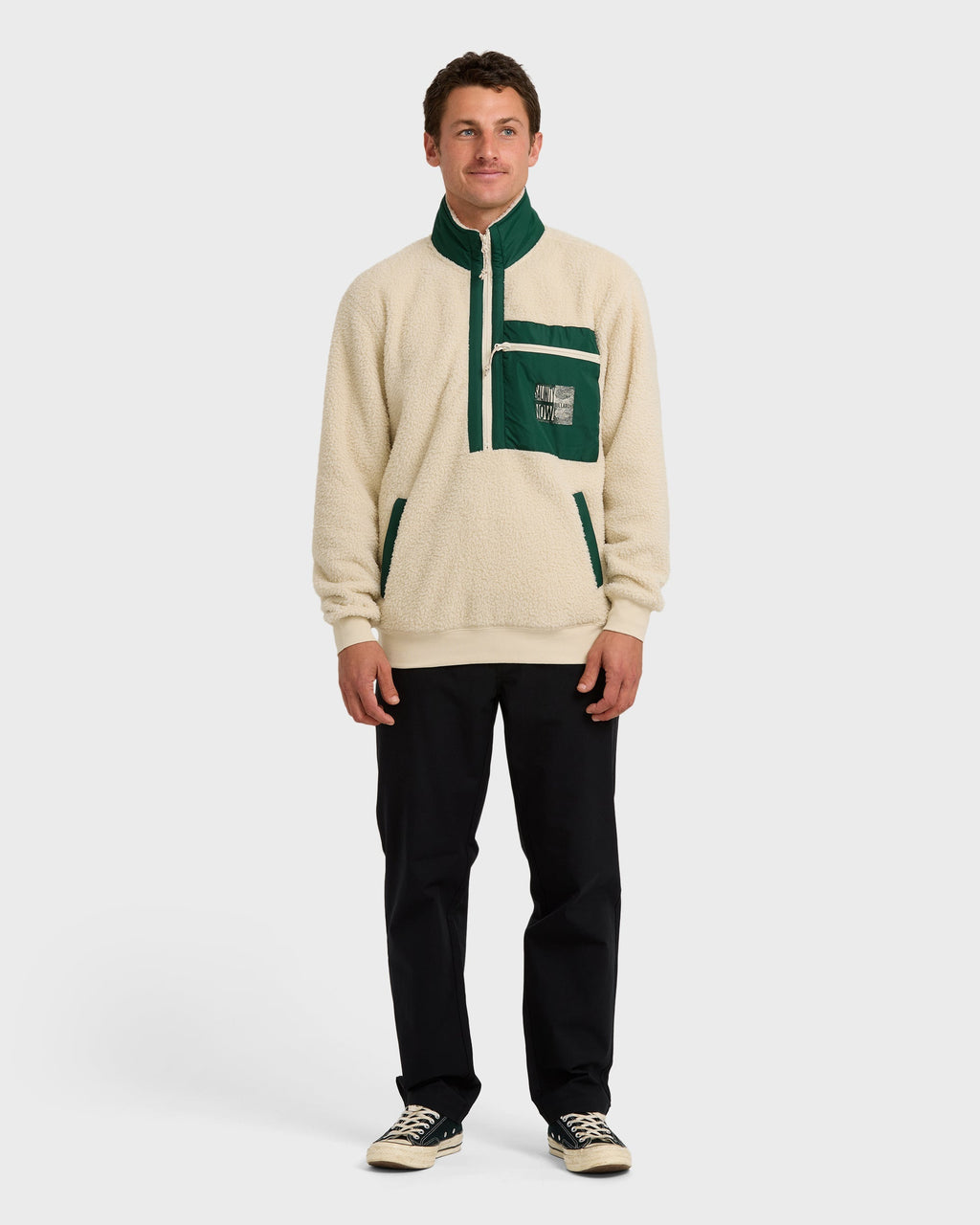 Billabong Salinity Now Boundary Mock Neck Sweatshirt - Chino