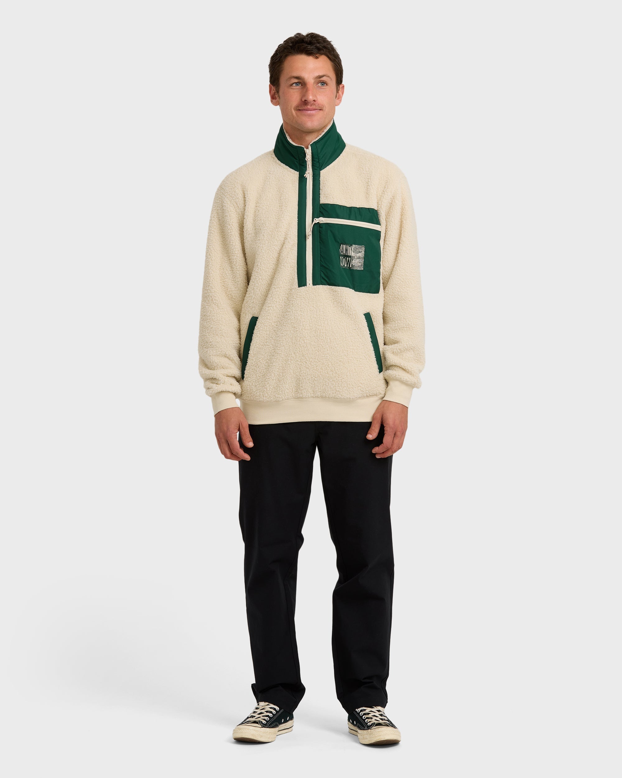 Billabong Salinity Now Boundary Mock Neck Sweatshirt - Chino