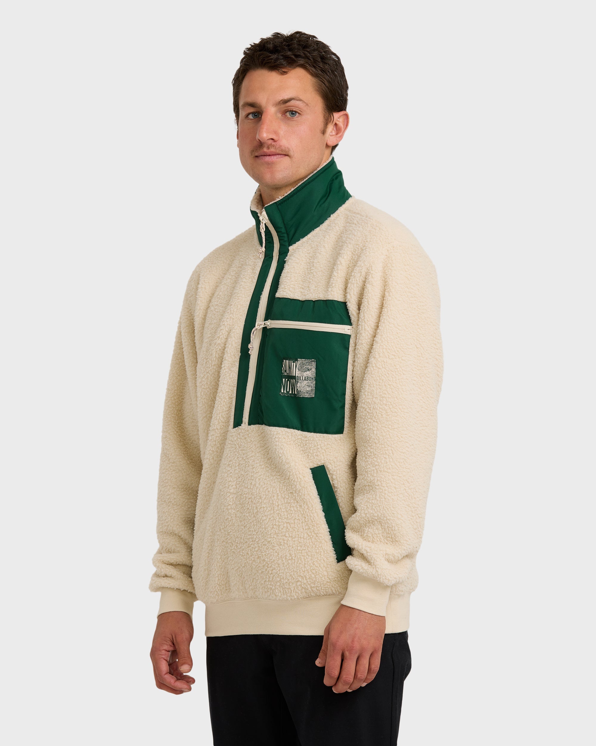 Billabong Salinity Now Boundary Mock Neck Sweatshirt - Chino