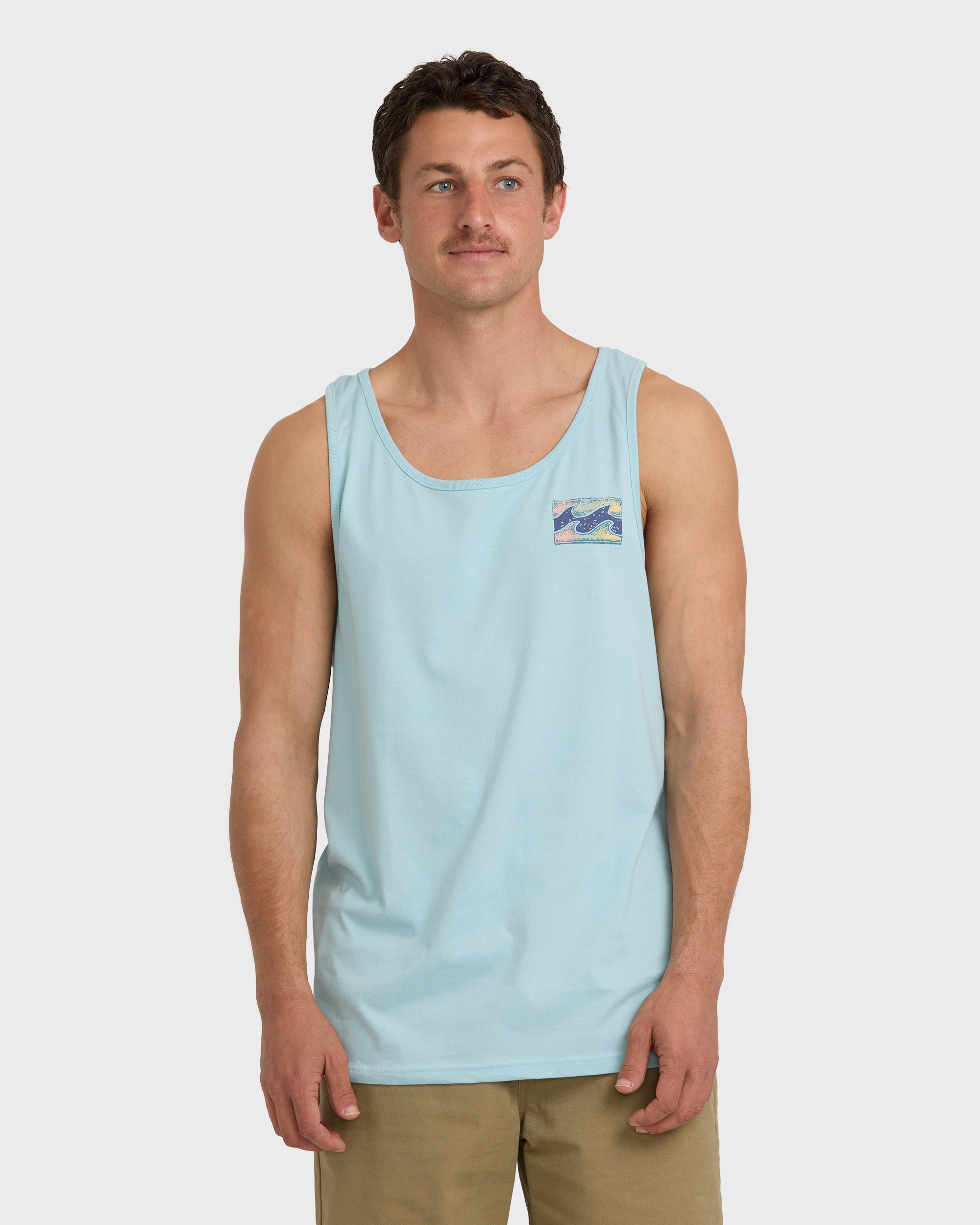 Billabong Crayon Wave Premium Tank - Dusty Blue