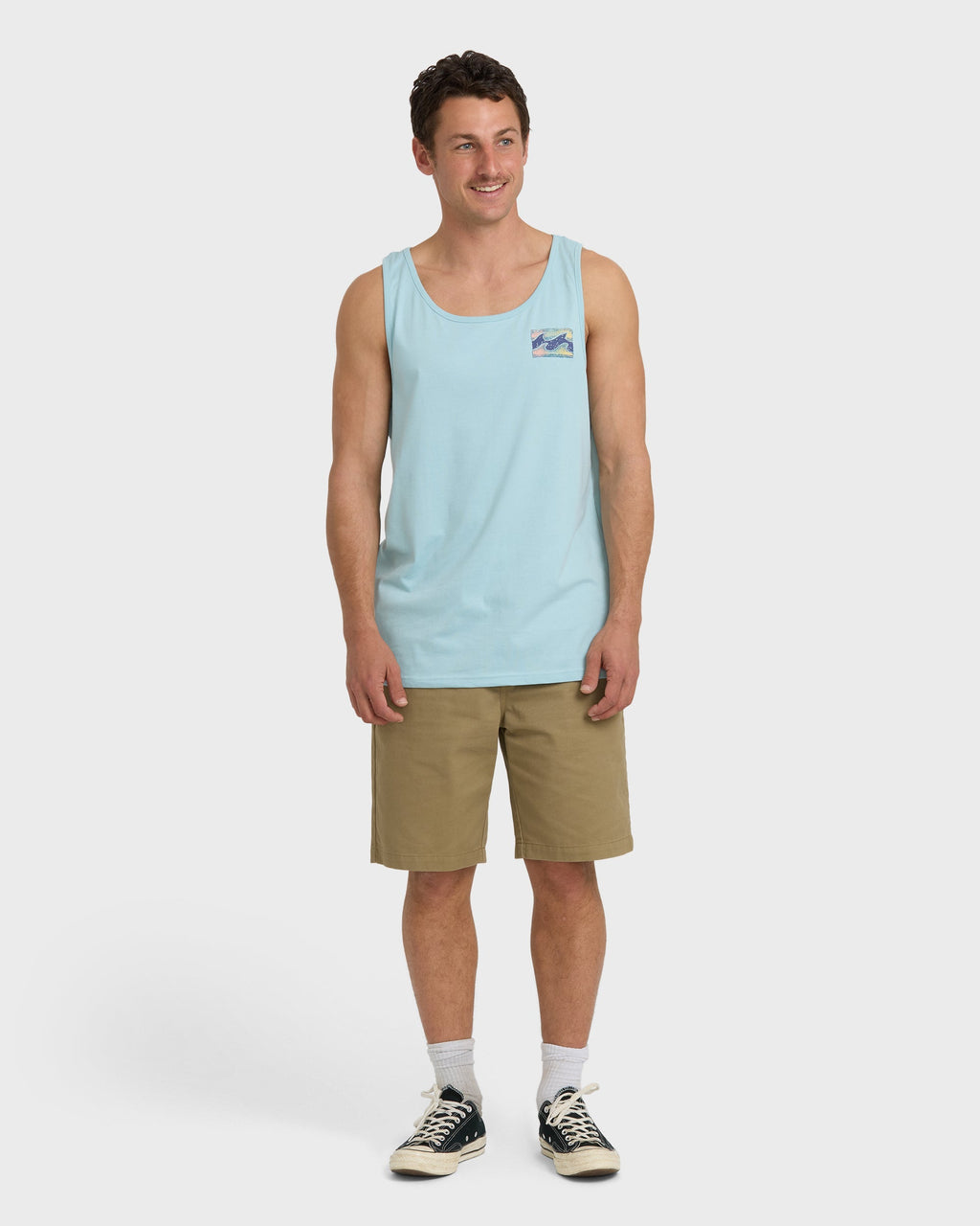 Billabong Crayon Wave Premium Tank - Dusty Blue