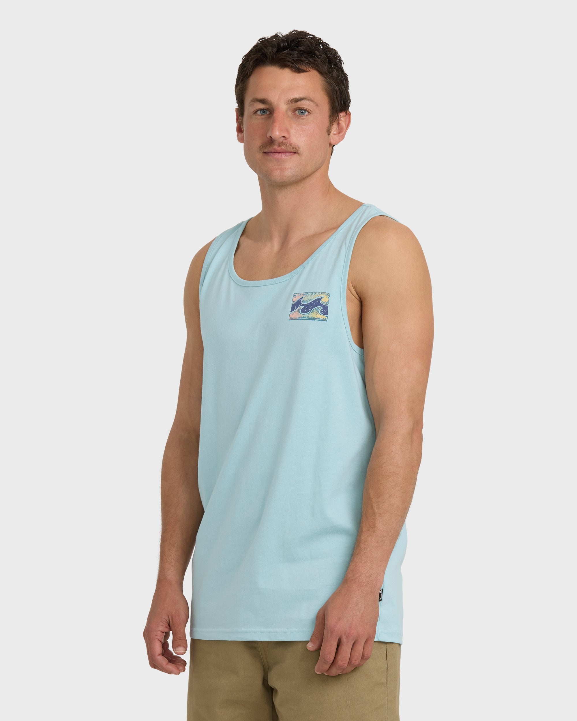 Billabong Crayon Wave Premium Tank - Dusty Blue