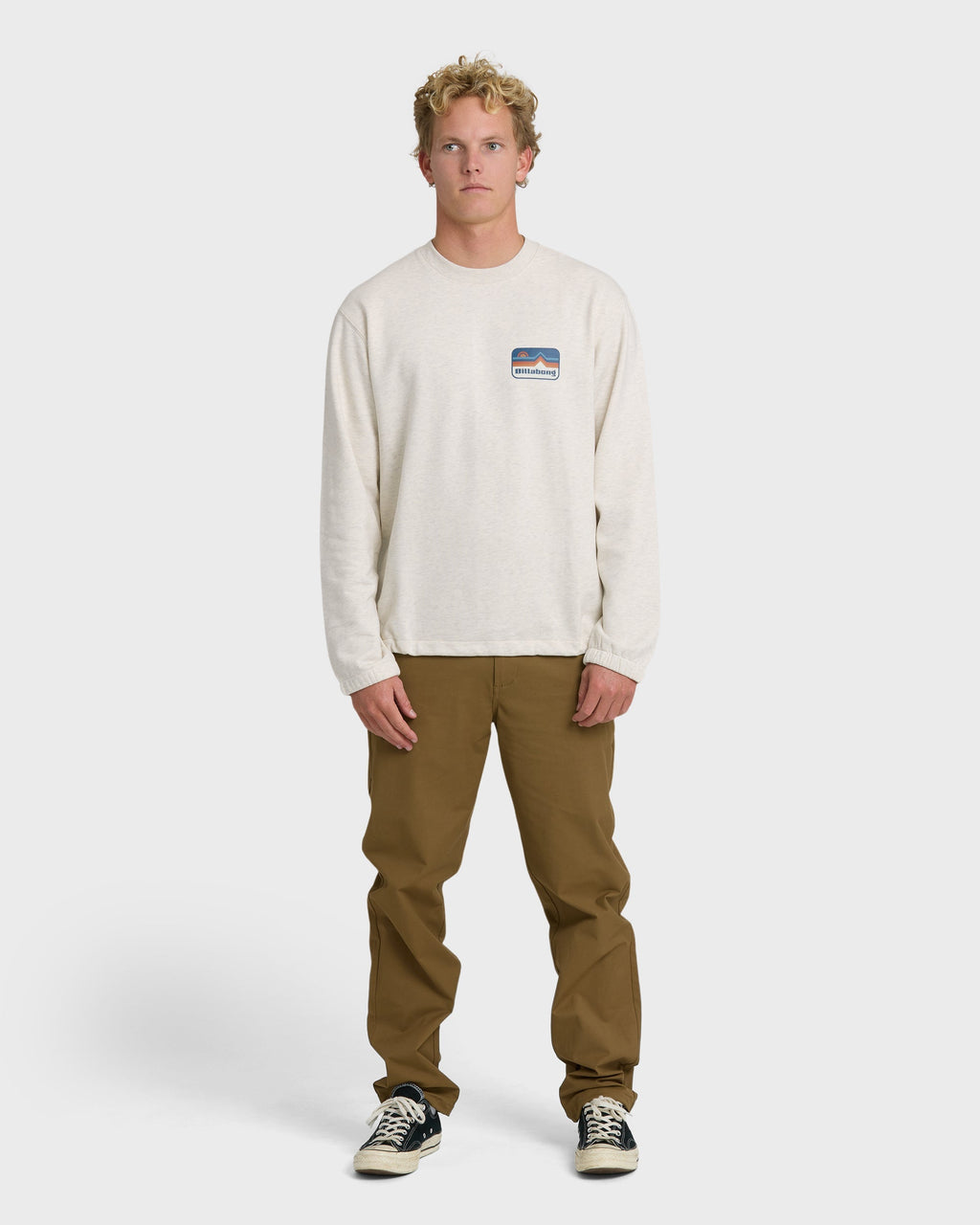 Billabong Compass Crewneck Sweatshirt - Oatmeal Heather.
