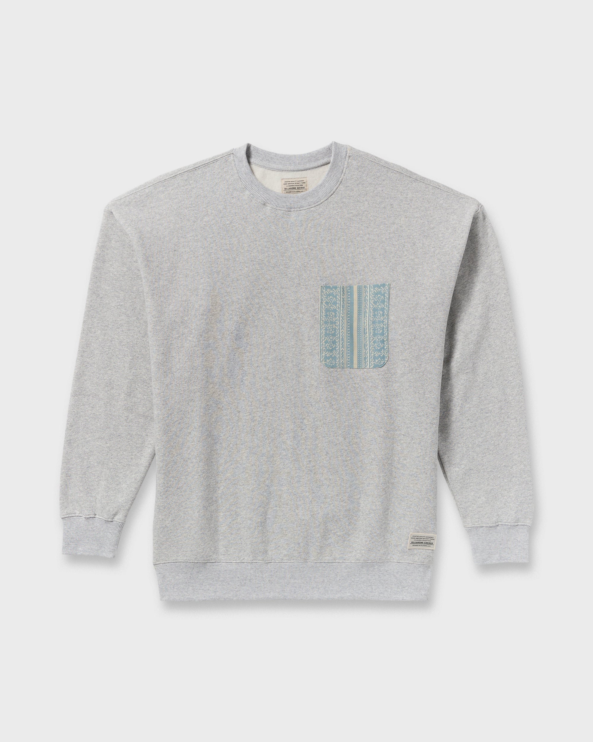 Billabong Austin Garage Crew Sweatshirt - Lt Grey Htr