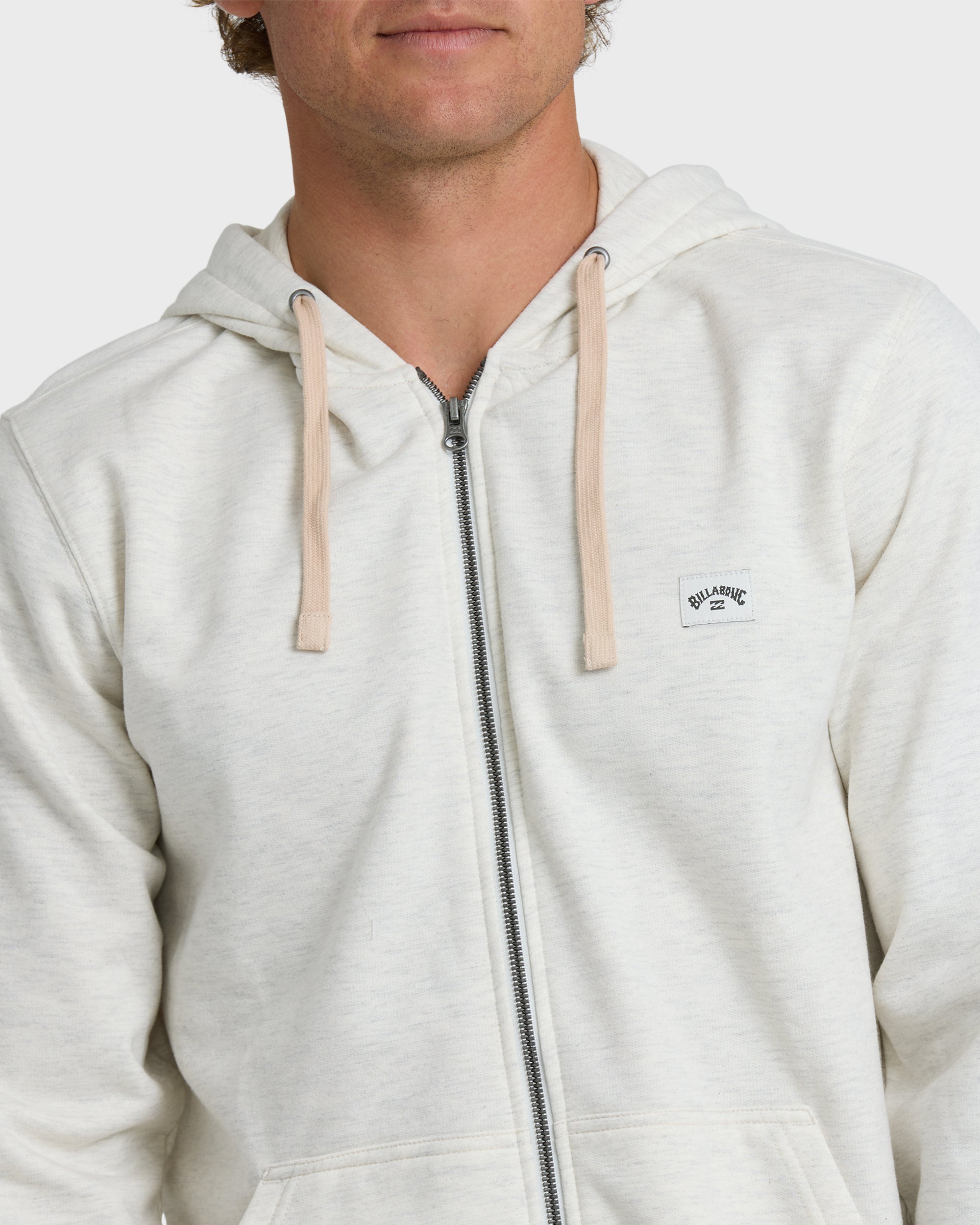 Billabong All Day Zip Front Hoodie - Light Gray Heather