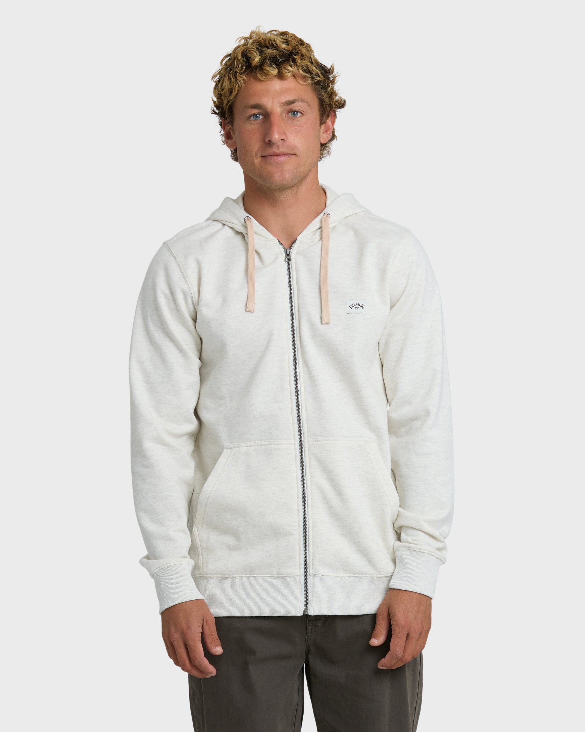 Billabong All Day Zip Front Hoodie - Light Gray Heather