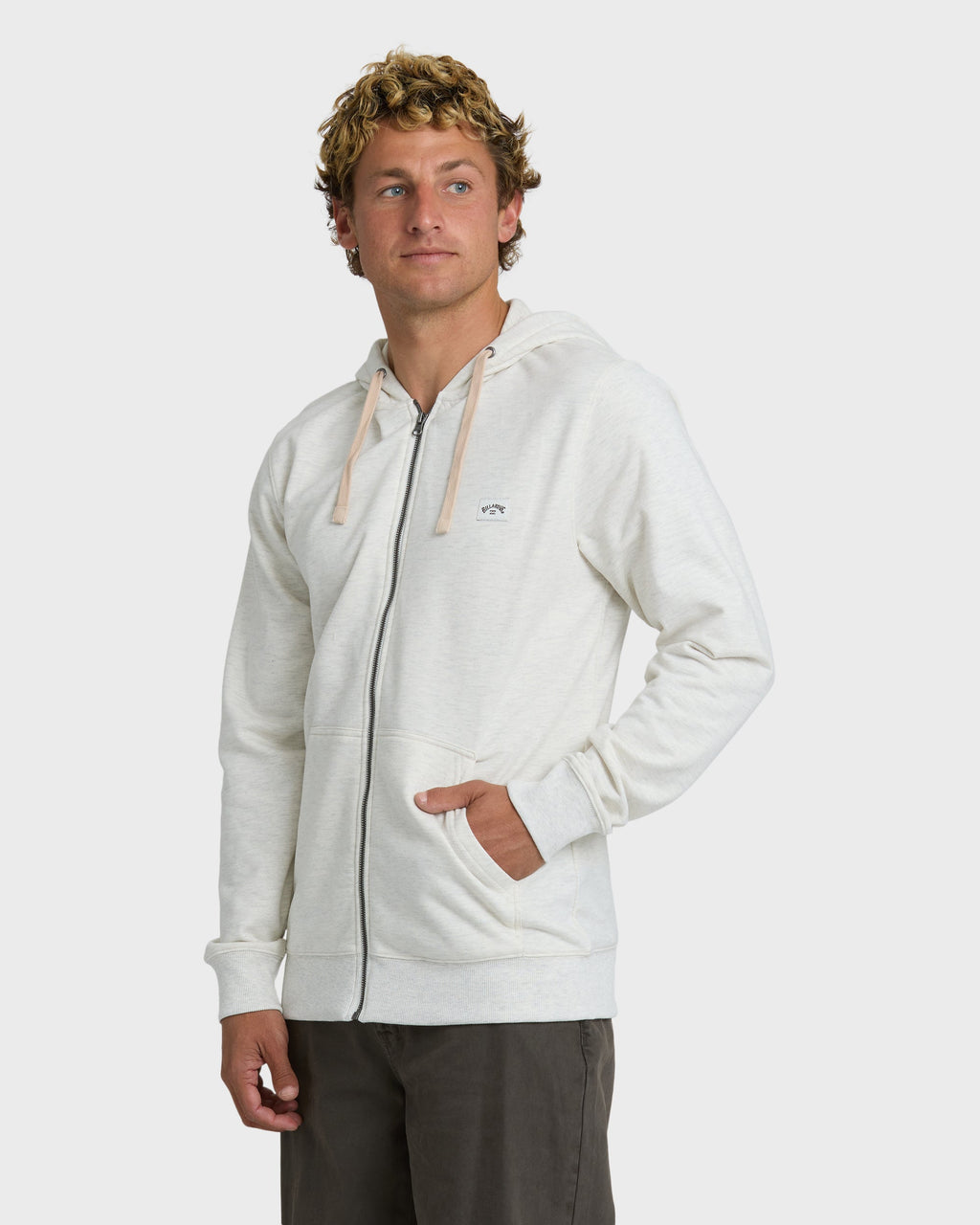 Billabong All Day Zip Front Hoodie - Light Gray Heather