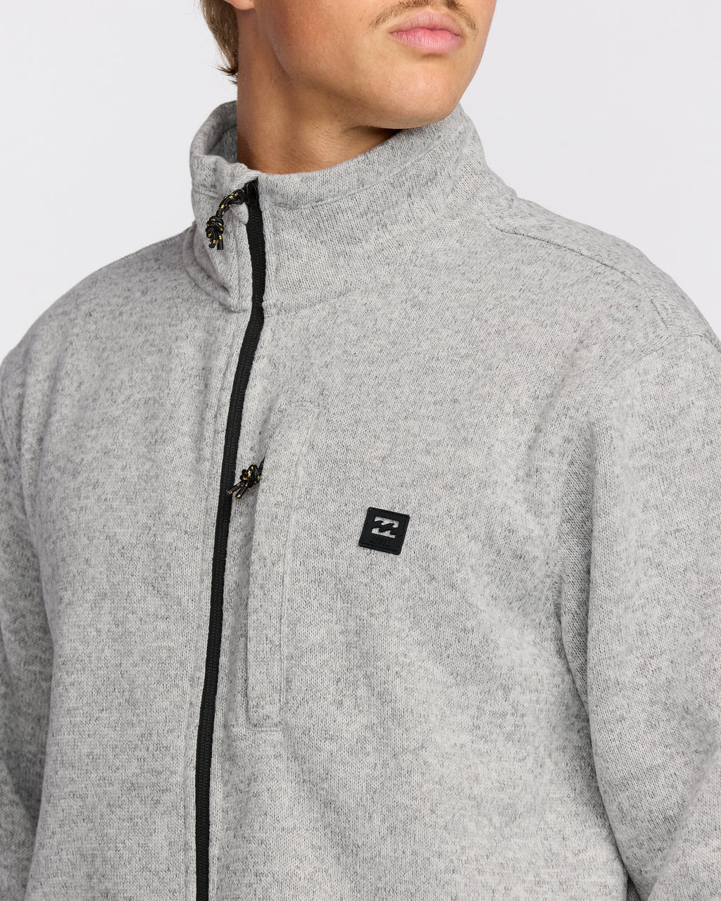 Billabong Boundary Mock Neck Zip Sweatshirt - Grey Htr