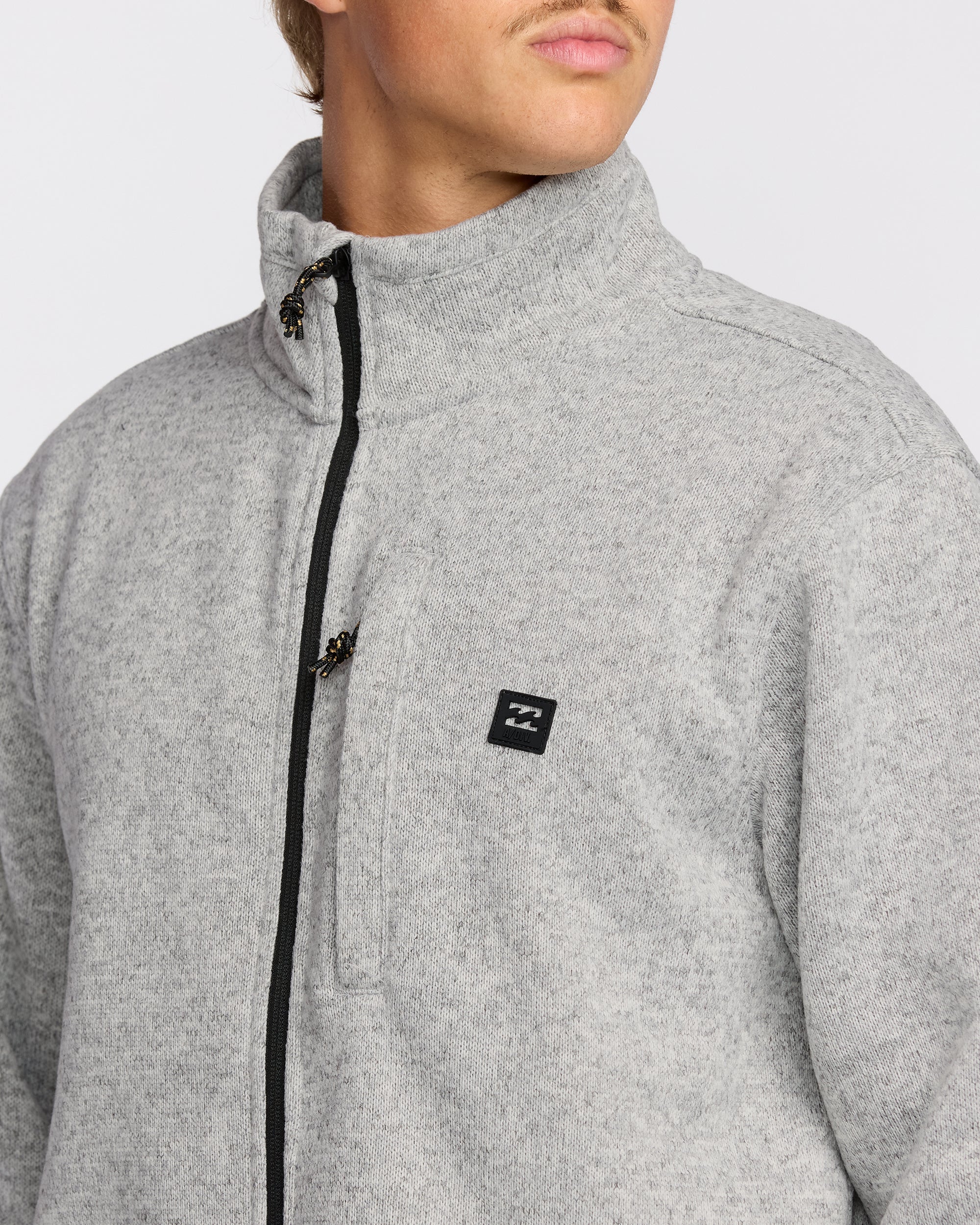 Billabong Boundary Mock Neck Zip Sweatshirt - Grey Htr