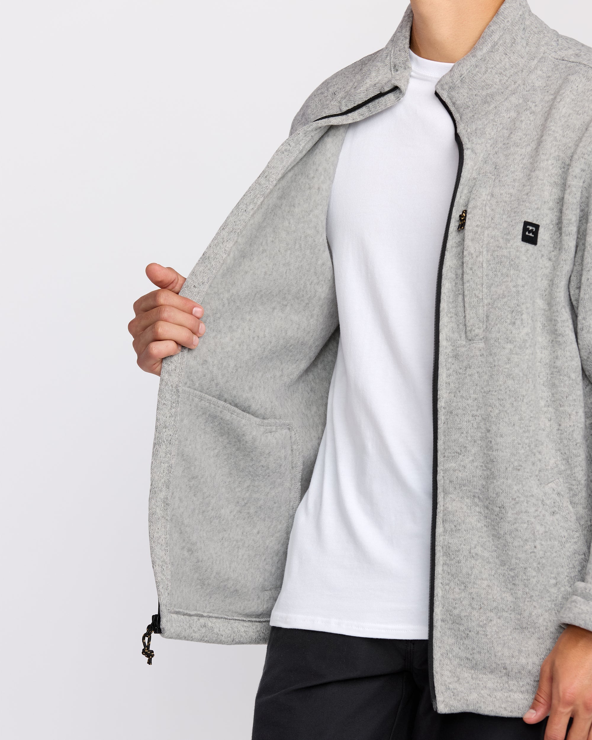 Billabong Boundary Mock Neck Zip Sweatshirt - Grey Htr