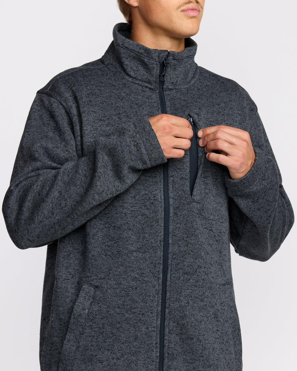 Billabong Boundary Mock Neck Zip Sweatshirt - Navy