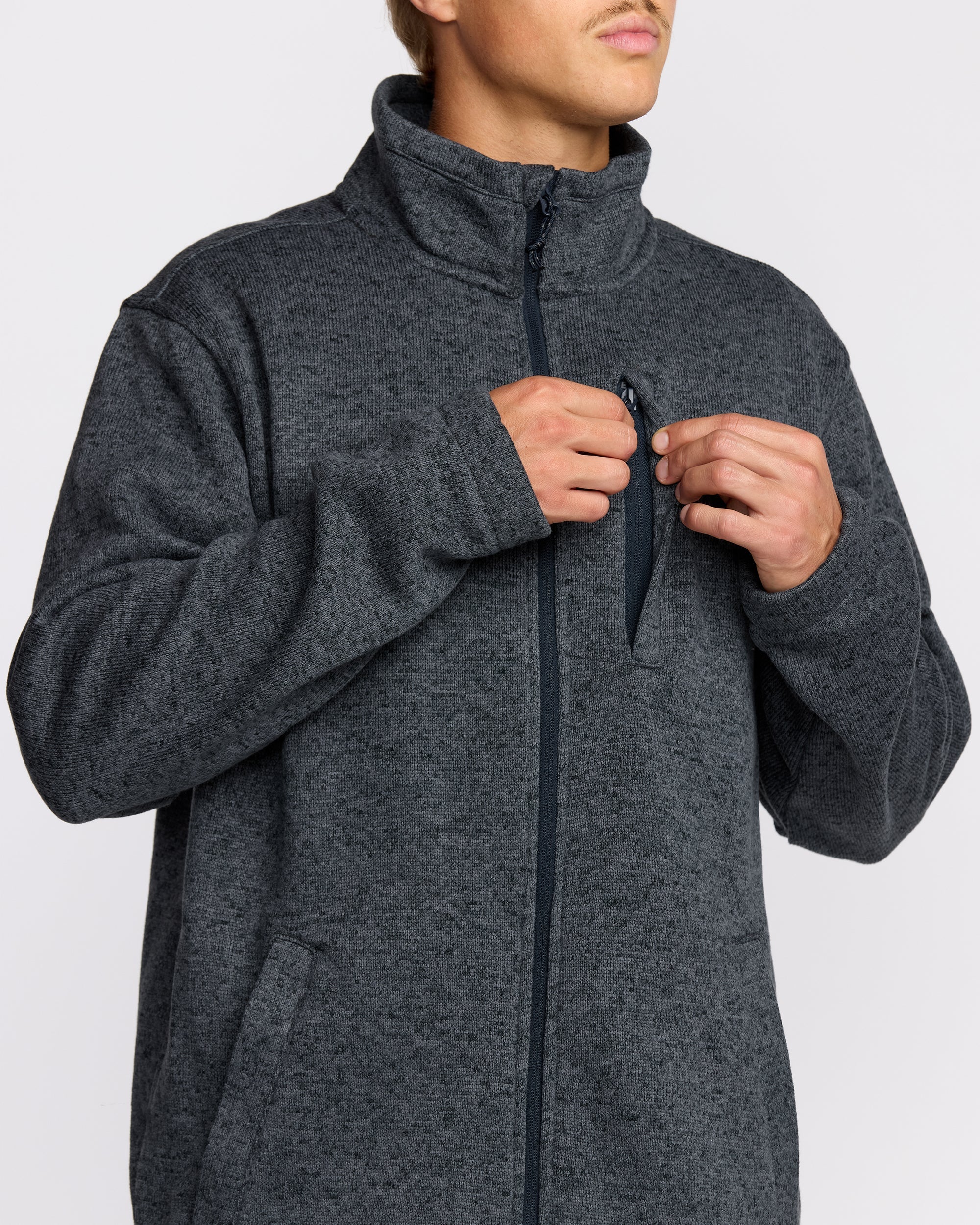 Billabong Boundary Mock Neck Zip Sweatshirt - Navy