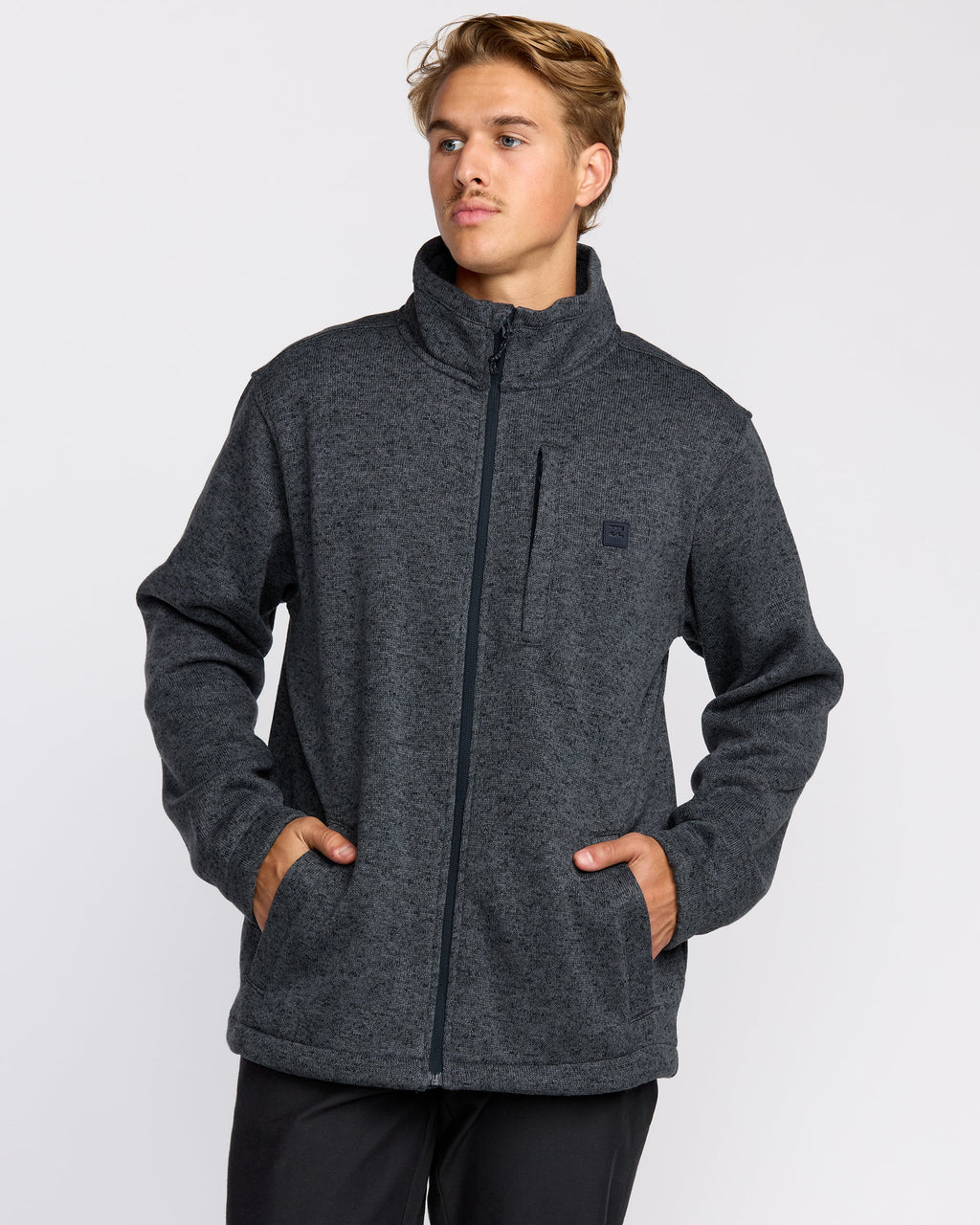Billabong Boundary Mock Neck Zip Sweatshirt - Navy