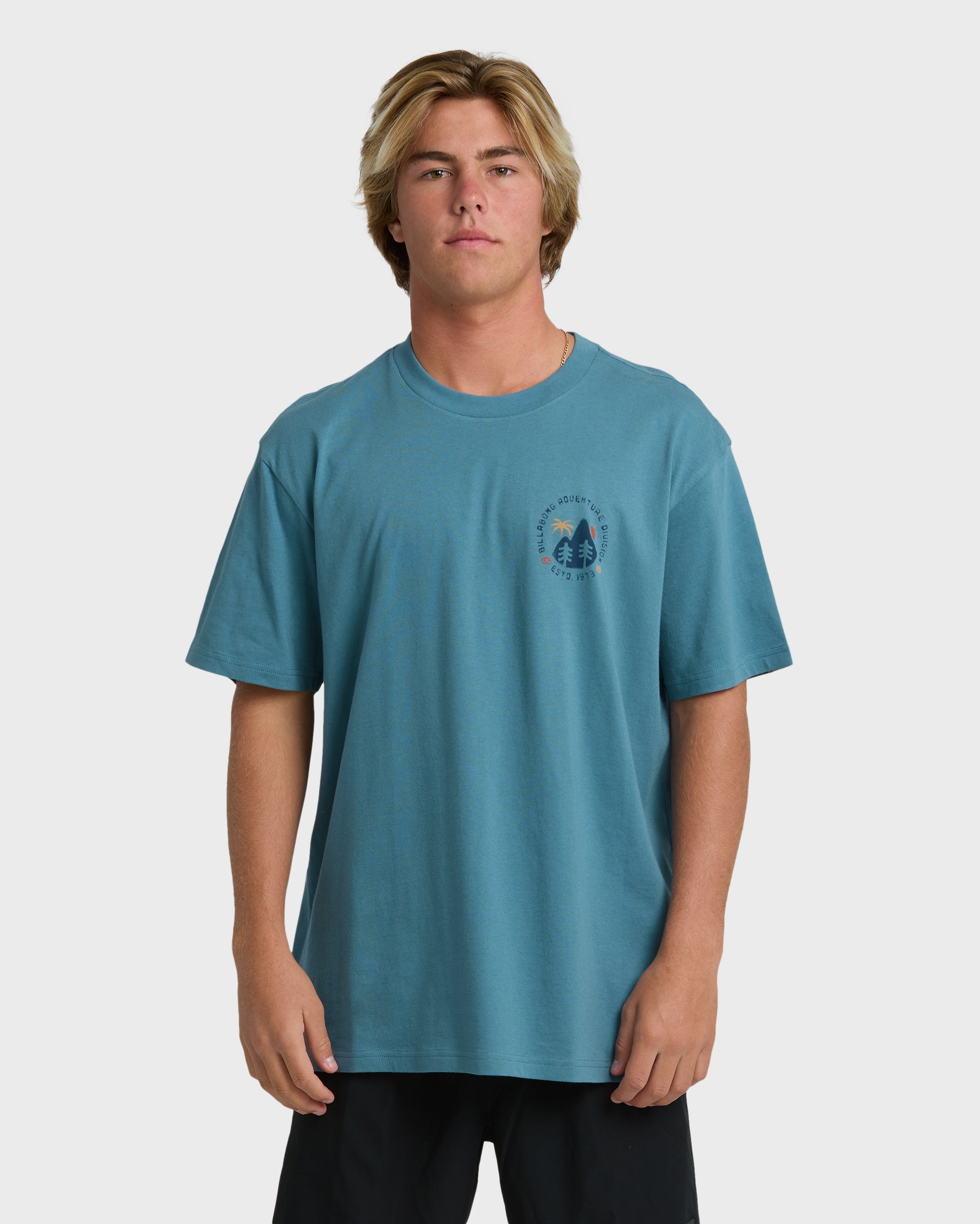 Billabong Rockies Adiv Premium Short Sleeve T-Shirt - Vintage Blue