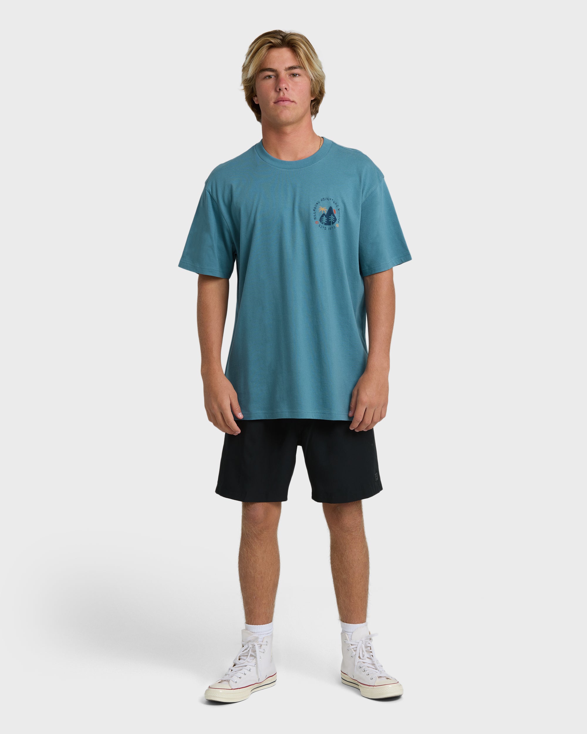 Billabong Rockies Adiv Premium Short Sleeve T-Shirt - Vintage Blue
