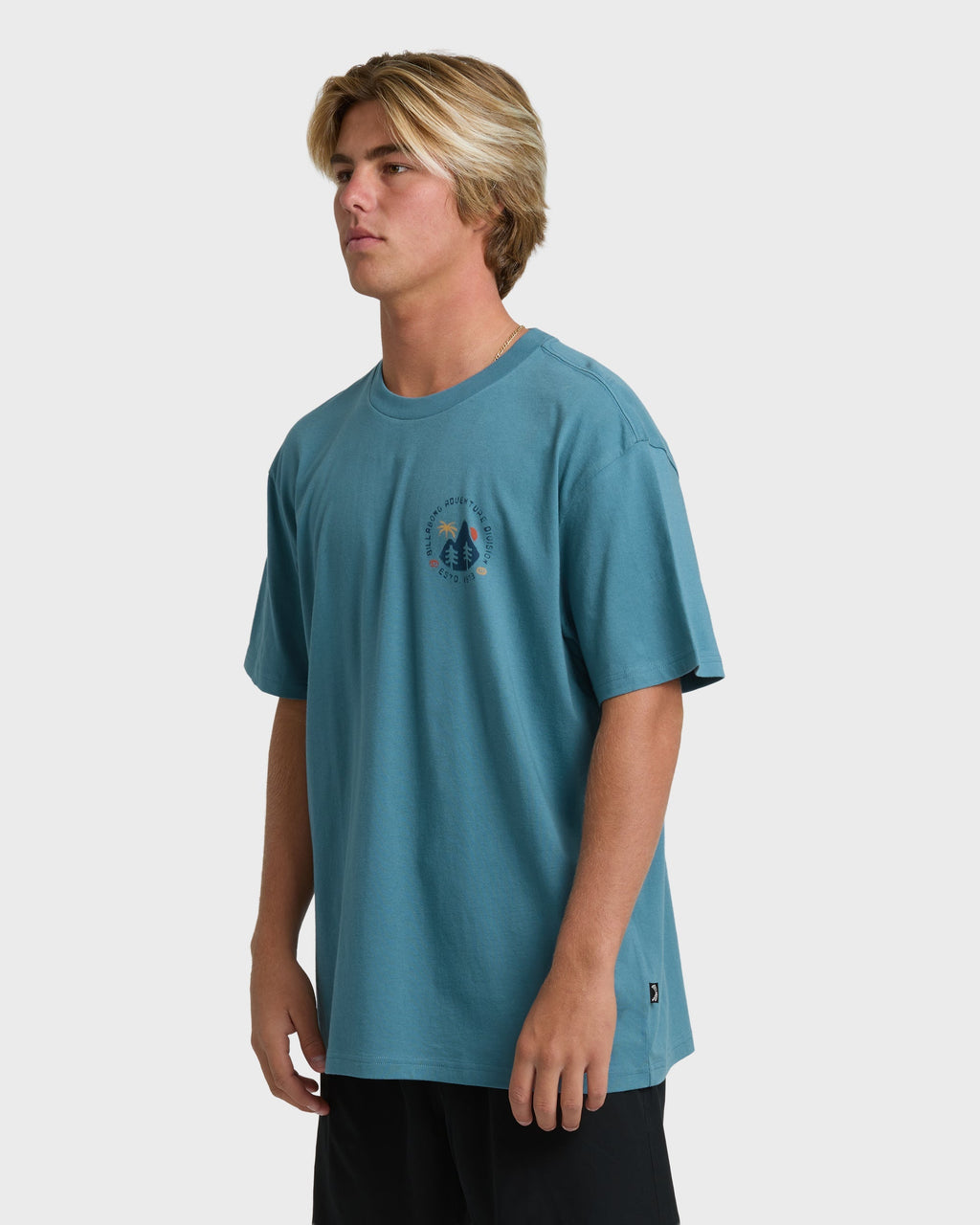 Billabong Rockies Adiv Premium Short Sleeve T-Shirt - Vintage Blue