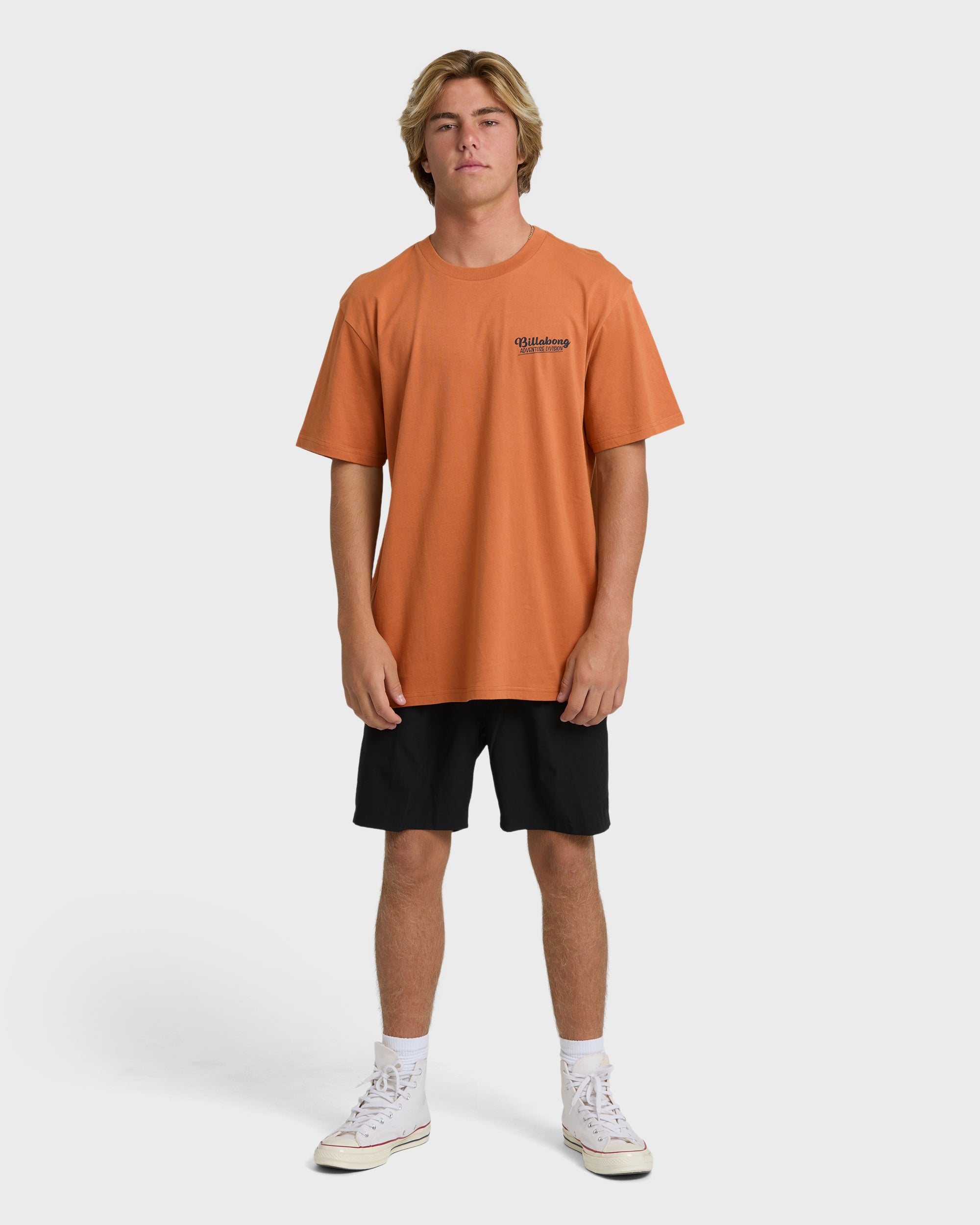 Billabong Post Cards Adiv Premium Short Sleeve T-Shirt - Dusty Orange