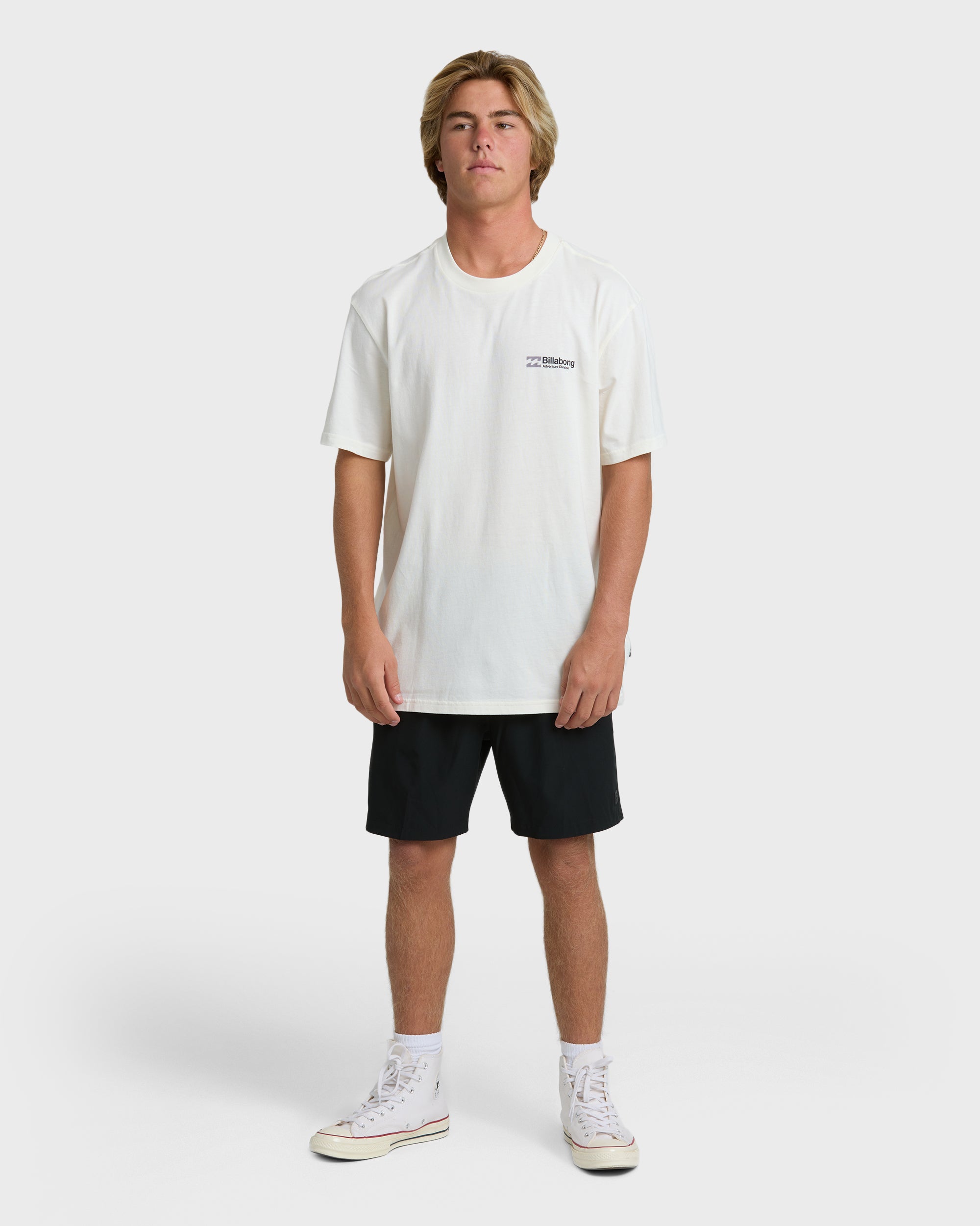 Billabong Make Tracks Adiv Premium Short Sleeve T-Shirt - Off White