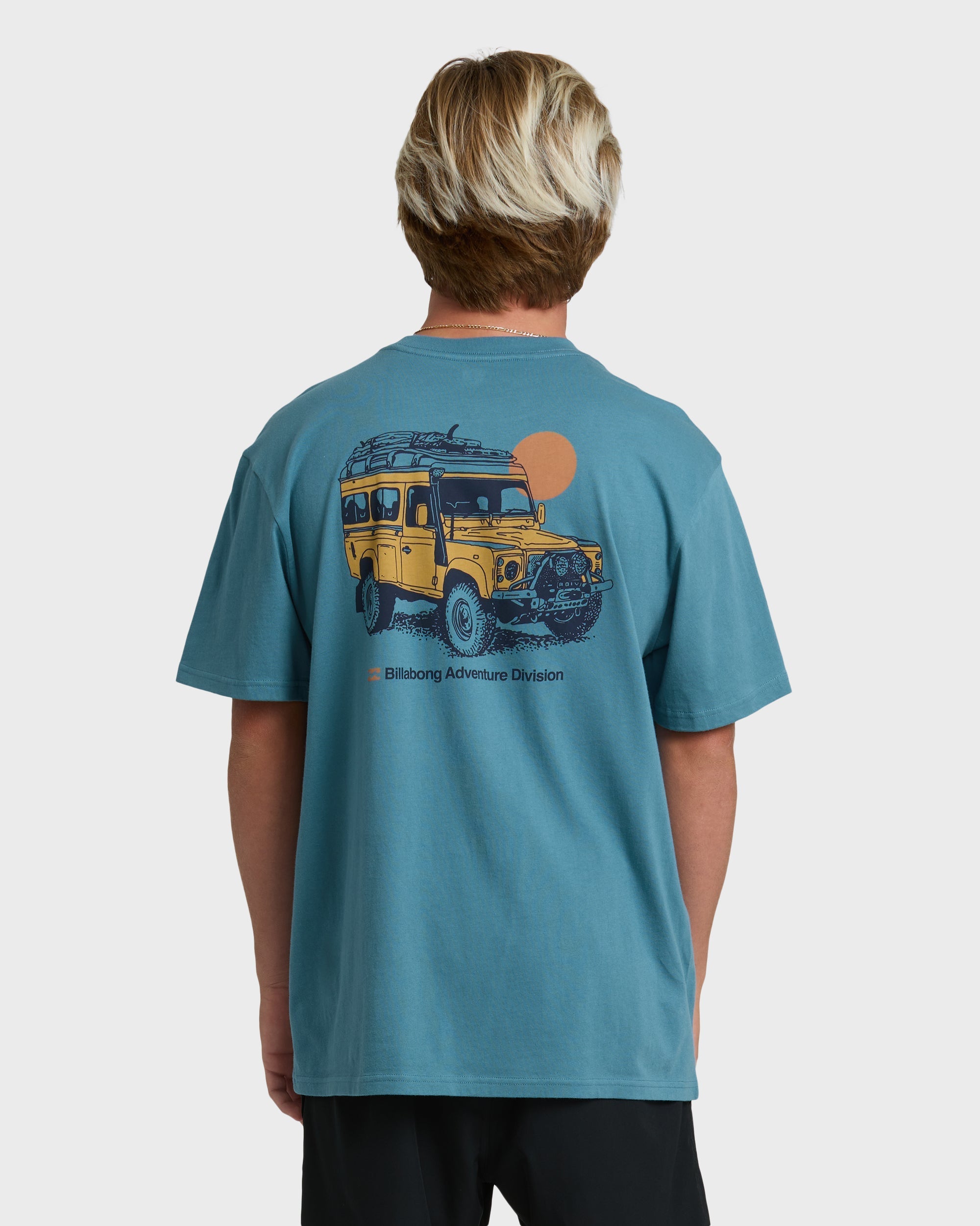 Billabong Make Tracks Adiv Premium Short Sleeve T-Shirt - Vintage Blue