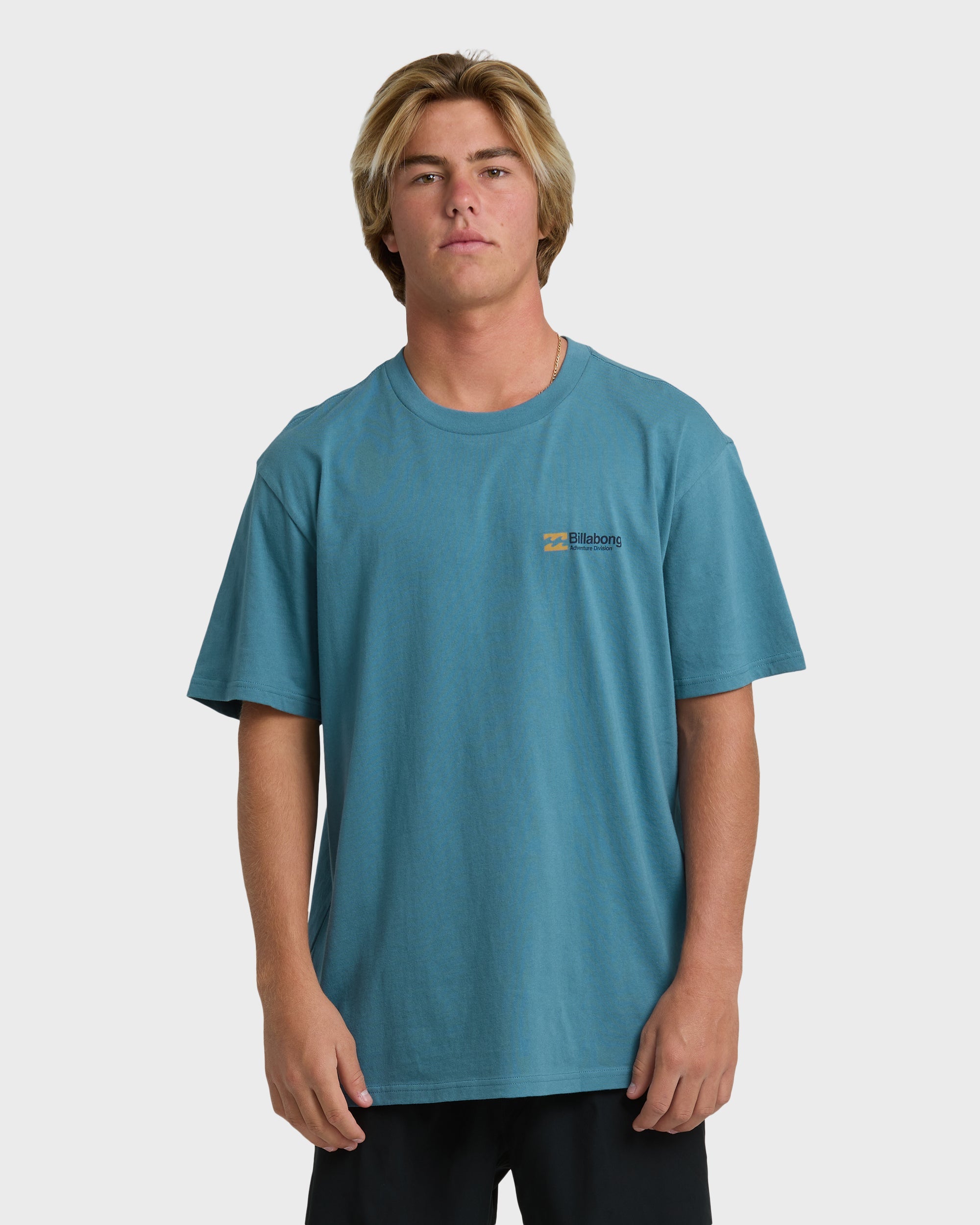 Billabong Make Tracks Adiv Premium Short Sleeve T-Shirt - Vintage Blue