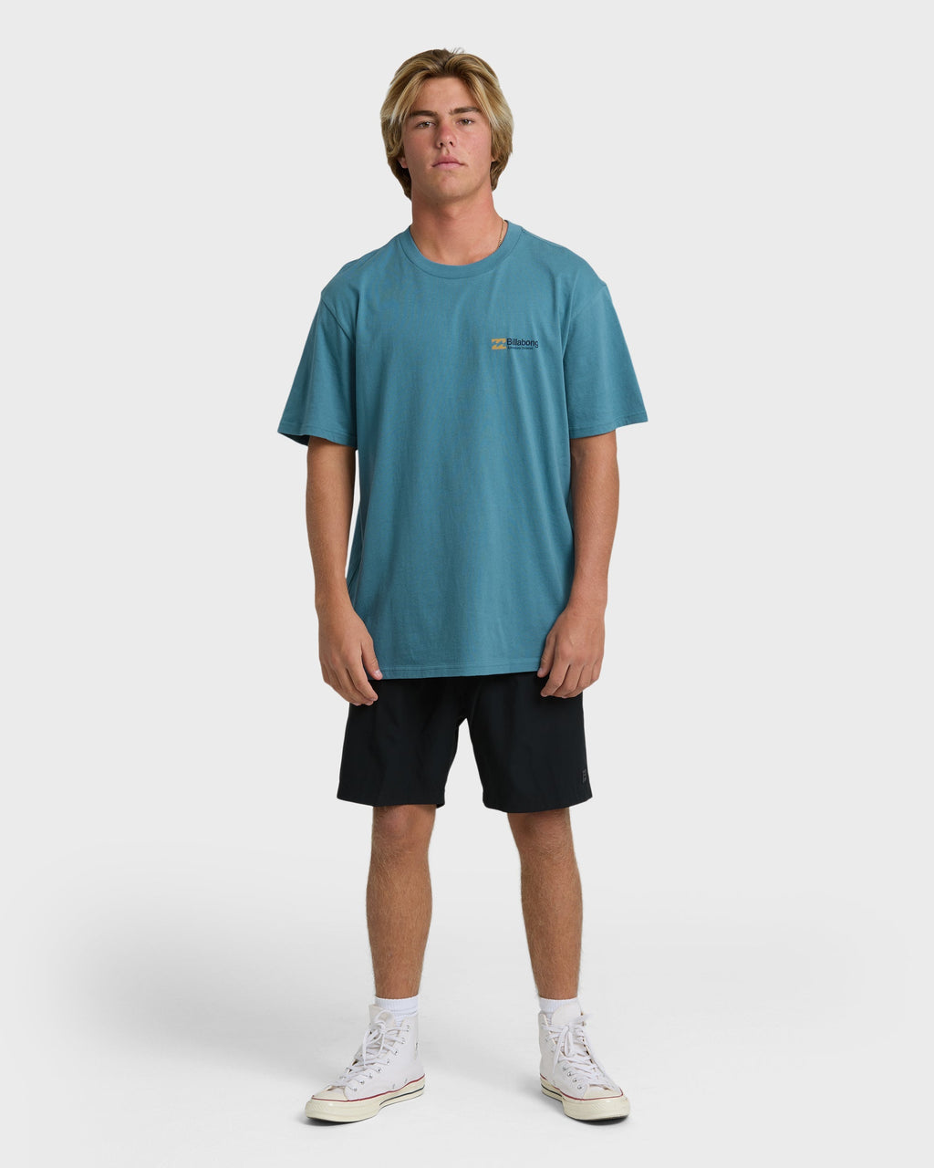 Billabong Make Tracks Adiv Premium Short Sleeve T-Shirt - Vintage Blue