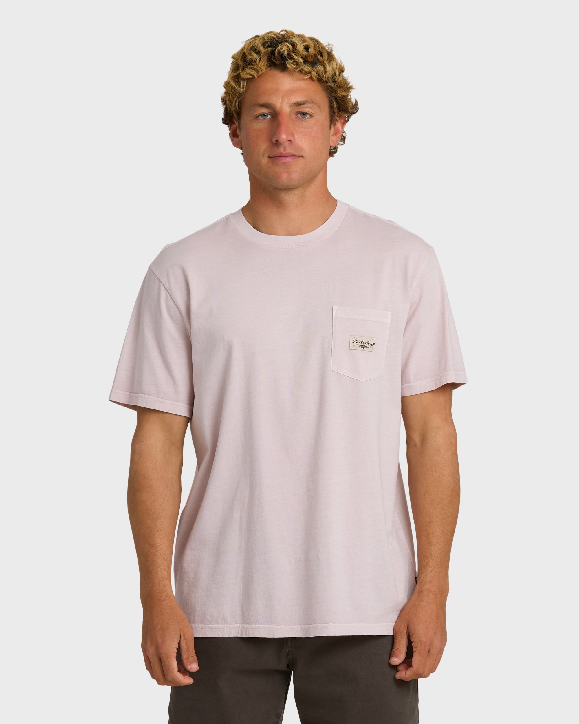 Billabong Essential Pocket Wave Washed Premium Short Sleeve T-Shirt - Dusty Purple