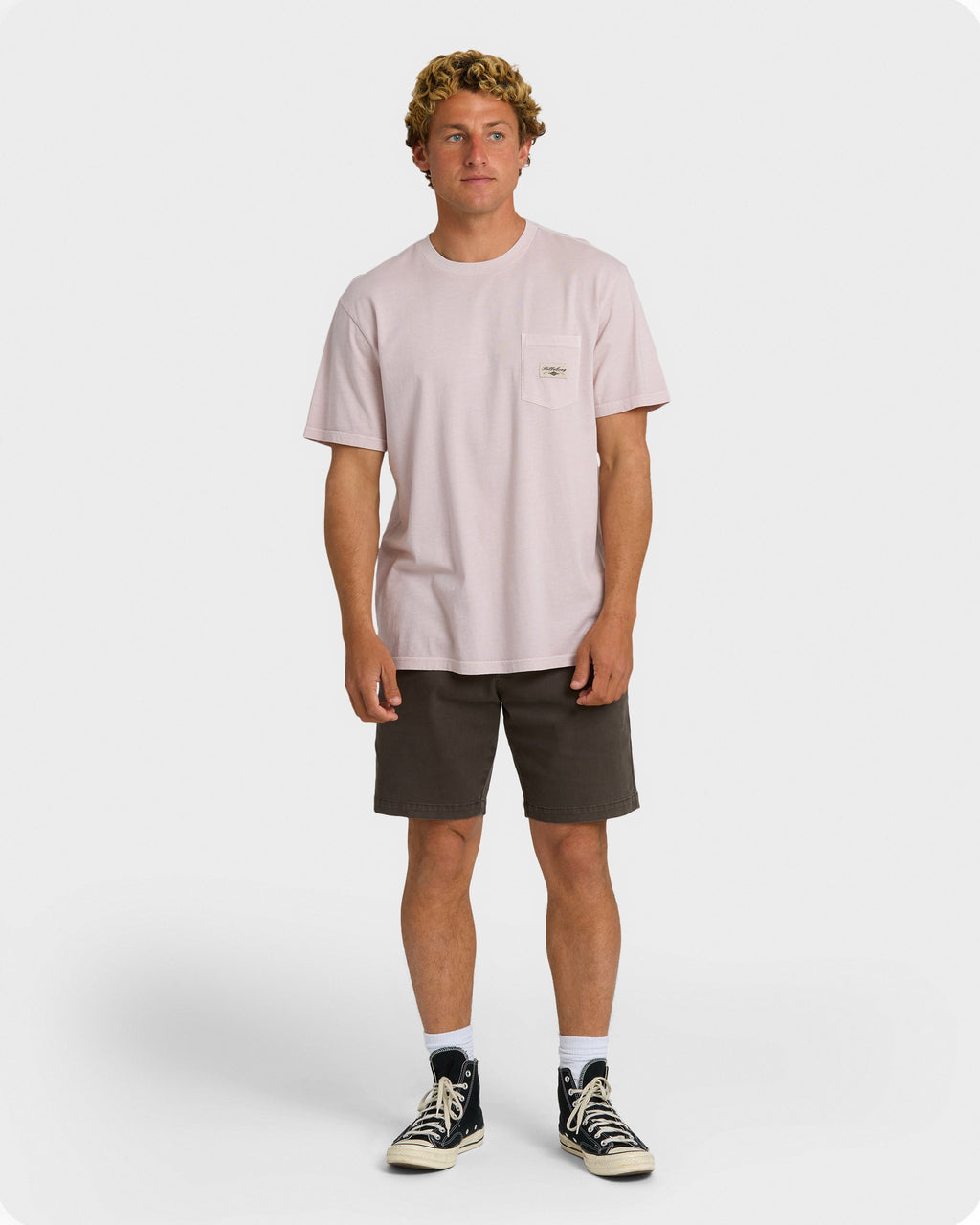 Billabong Essential Pocket Wave Washed Premium Short Sleeve T-Shirt - Dusty Purple