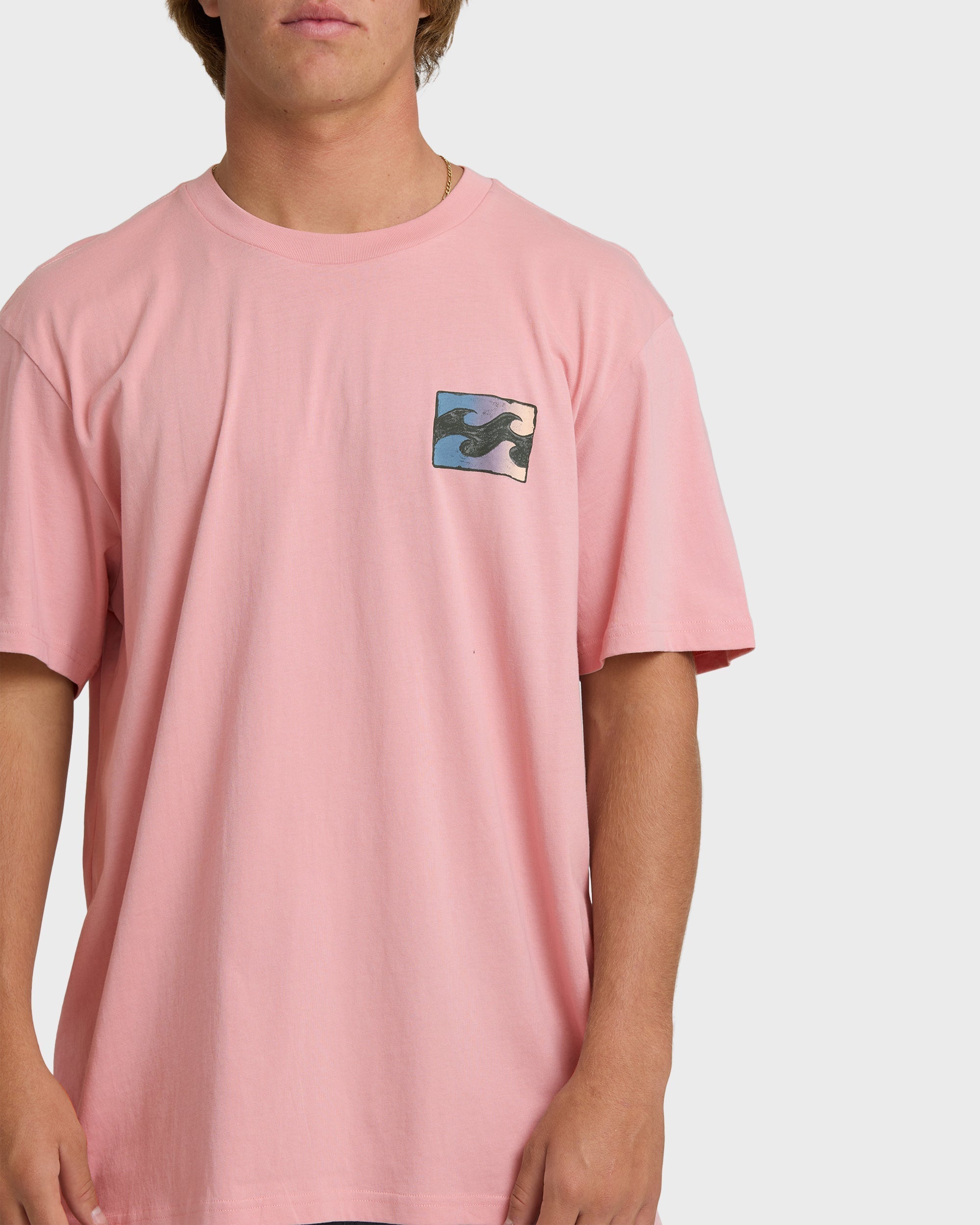 Billabong Crayon Wave Premium Short Sleeve T-Shirt - Vintage Pink