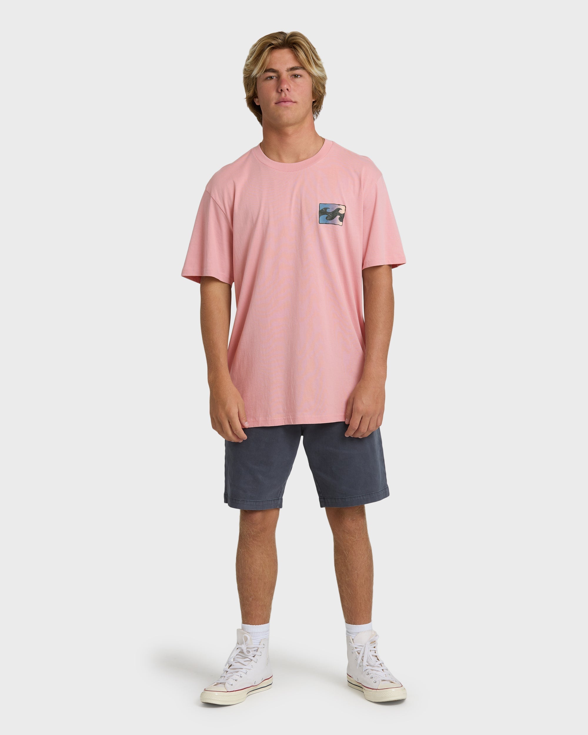 Billabong Crayon Wave Premium Short Sleeve T-Shirt - Vintage Pink