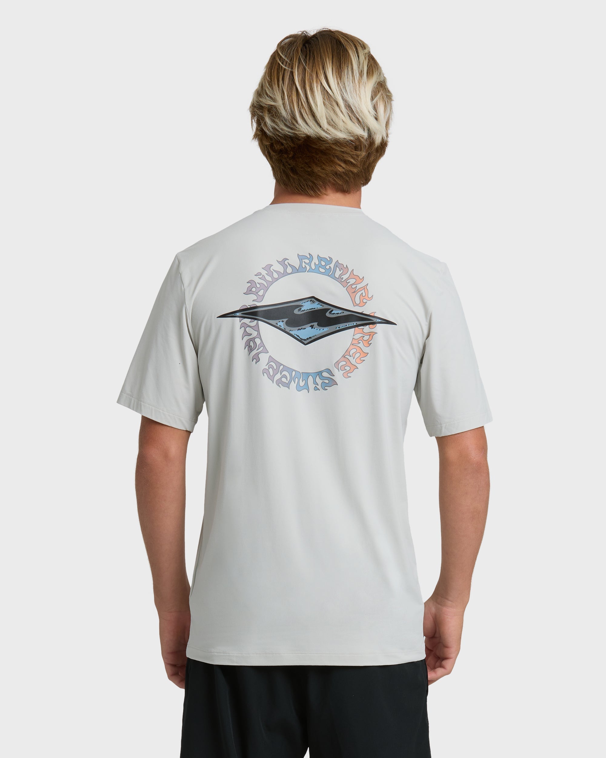 Billabong Hollow Diamond Loose Fit Short Sleeve Surf Tee - Silver