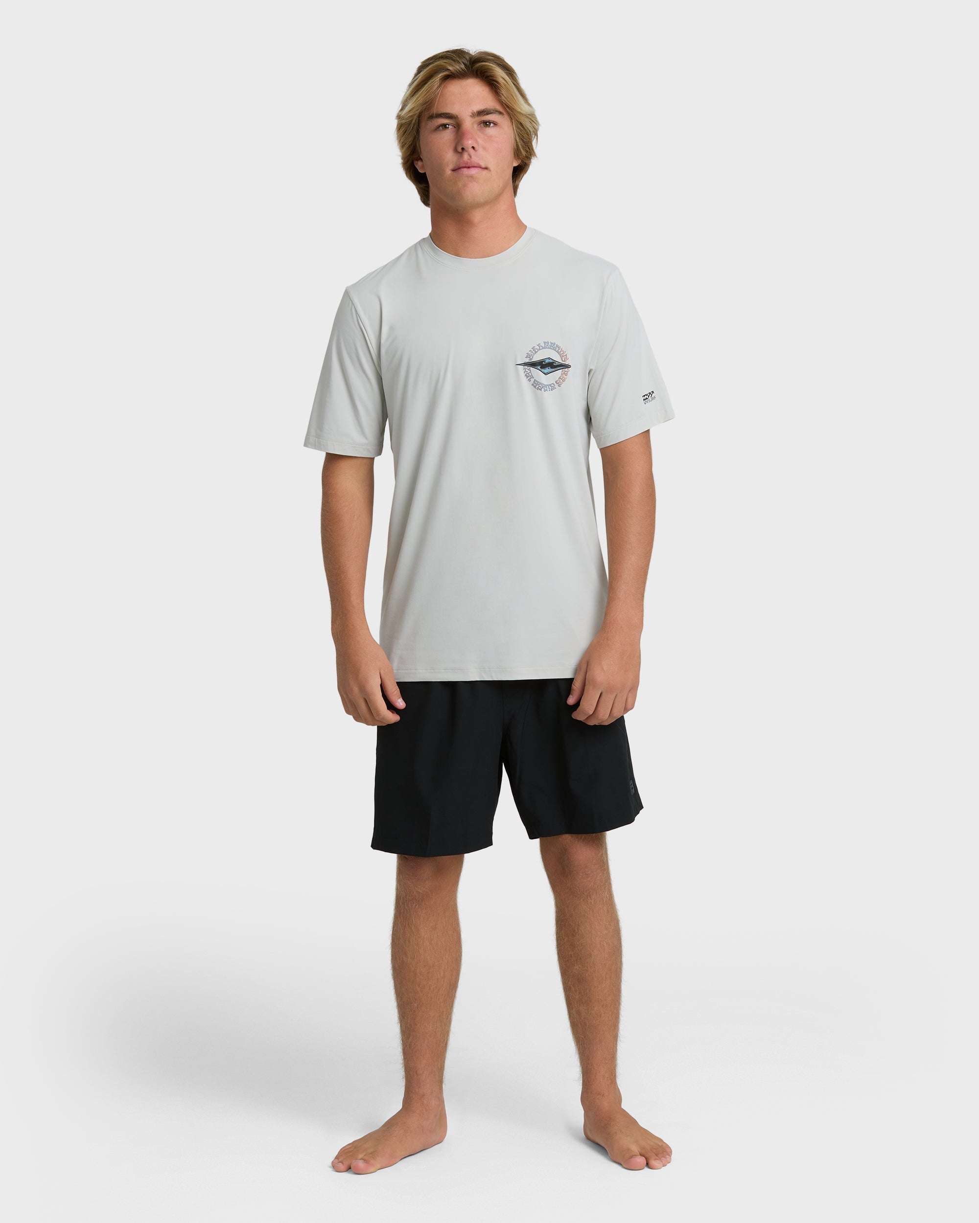Billabong Hollow Diamond Loose Fit Short Sleeve Surf Tee - Silver